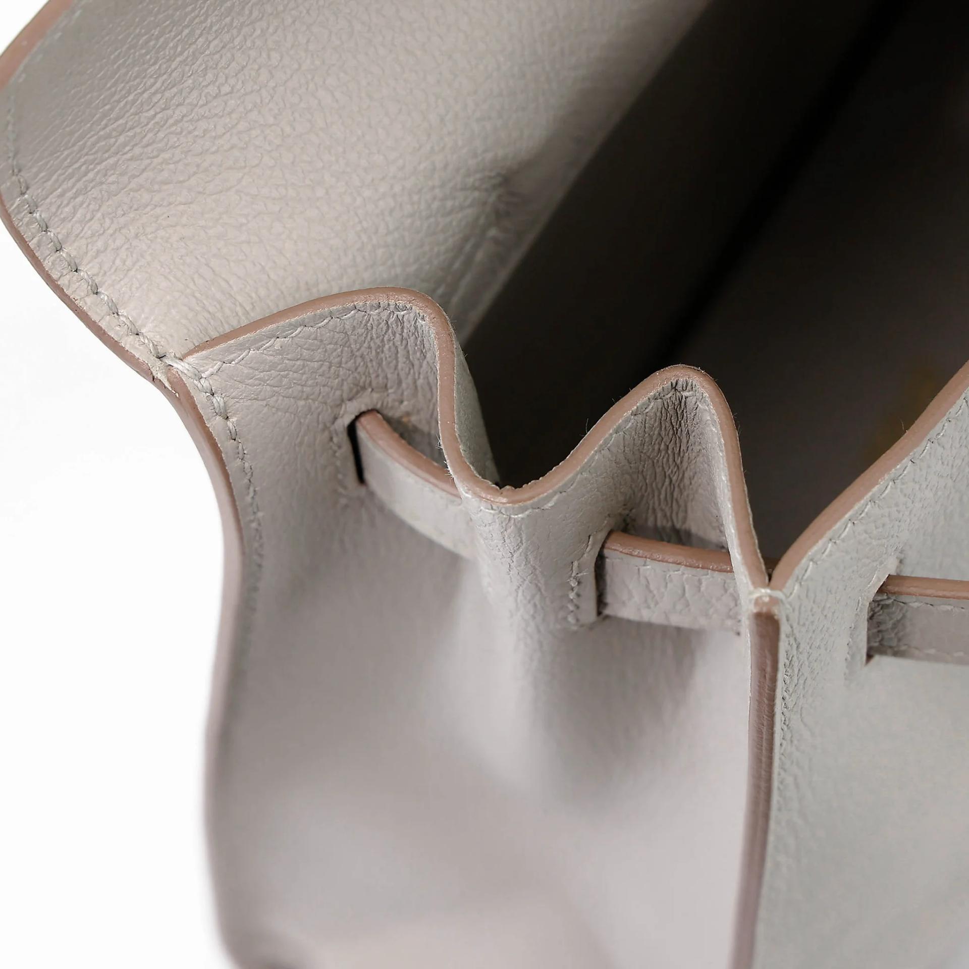 Very Good ( Rank A) HERMÈS Kelly Danse Gris Perle (80) Evercolor Gold hardware D (2019) - 20