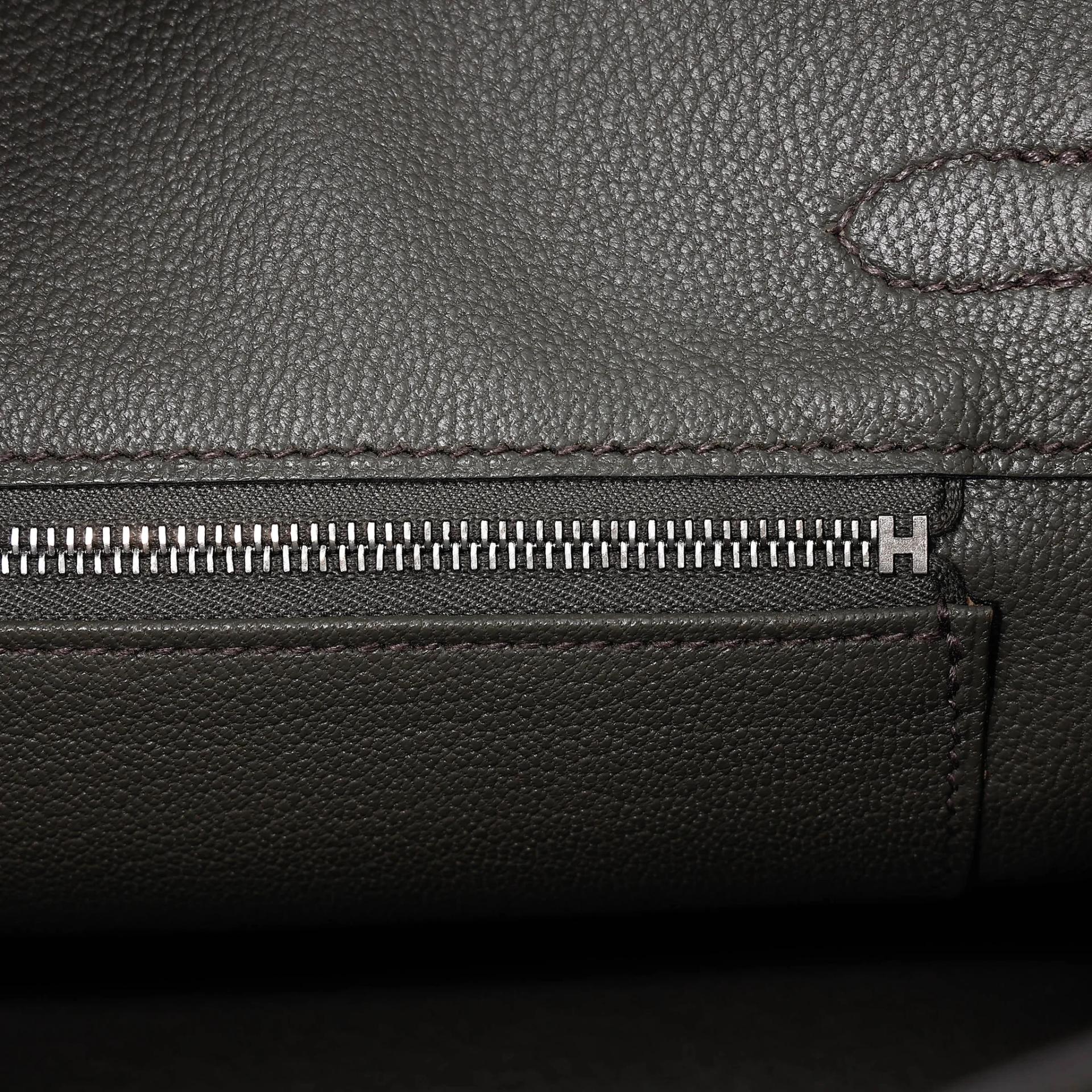 Very Good ( Rank A) HERMÈS Birkin 25 Vert de Gris (C6) Togo Palladium hardware Y (2020) - 24
