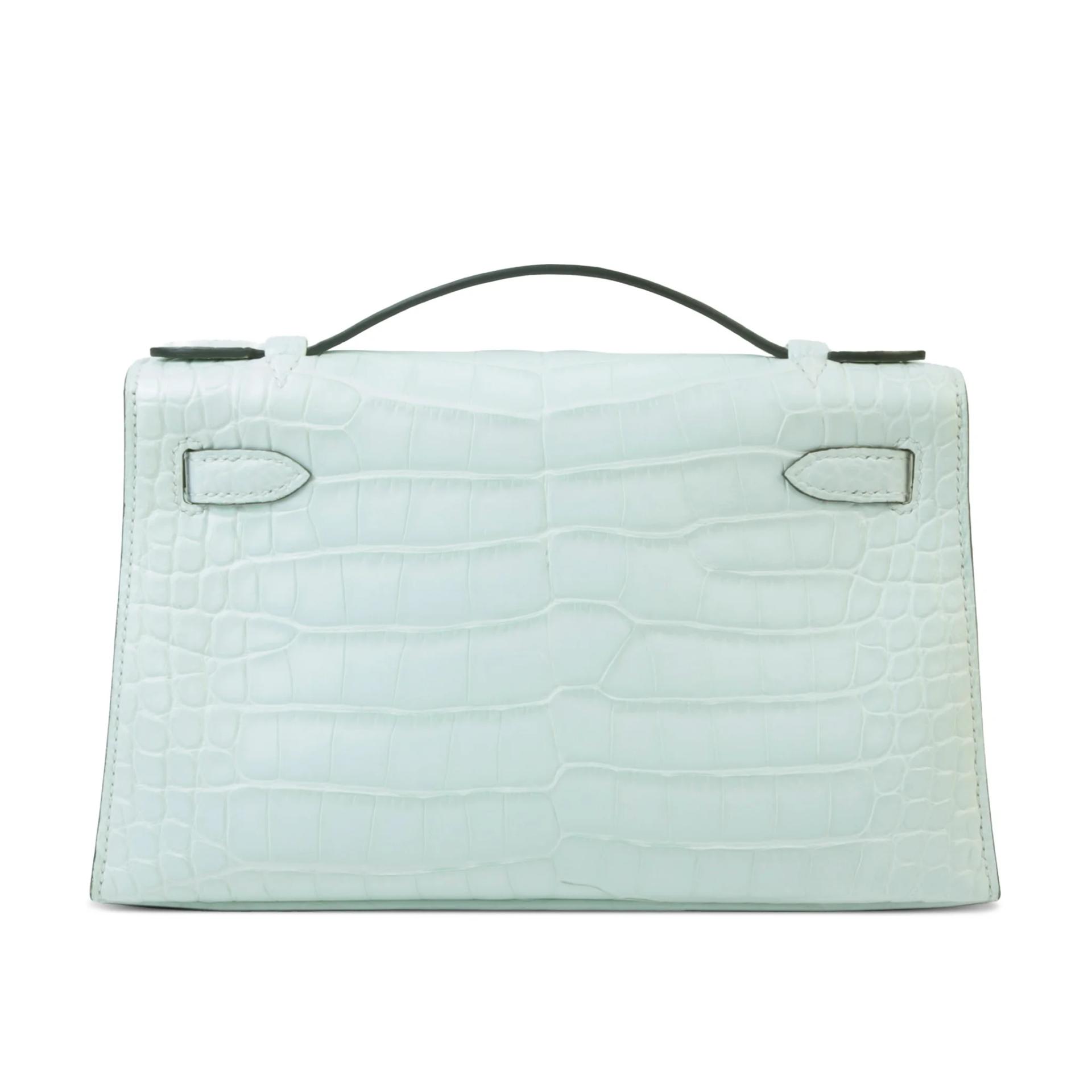 ランク N 新品 HERMÈS エルメス ポシェットケリー ヴェールペパーミント (N3) クロコダイル アリゲーター マット シルバー金具 K刻印 (2025) - 2