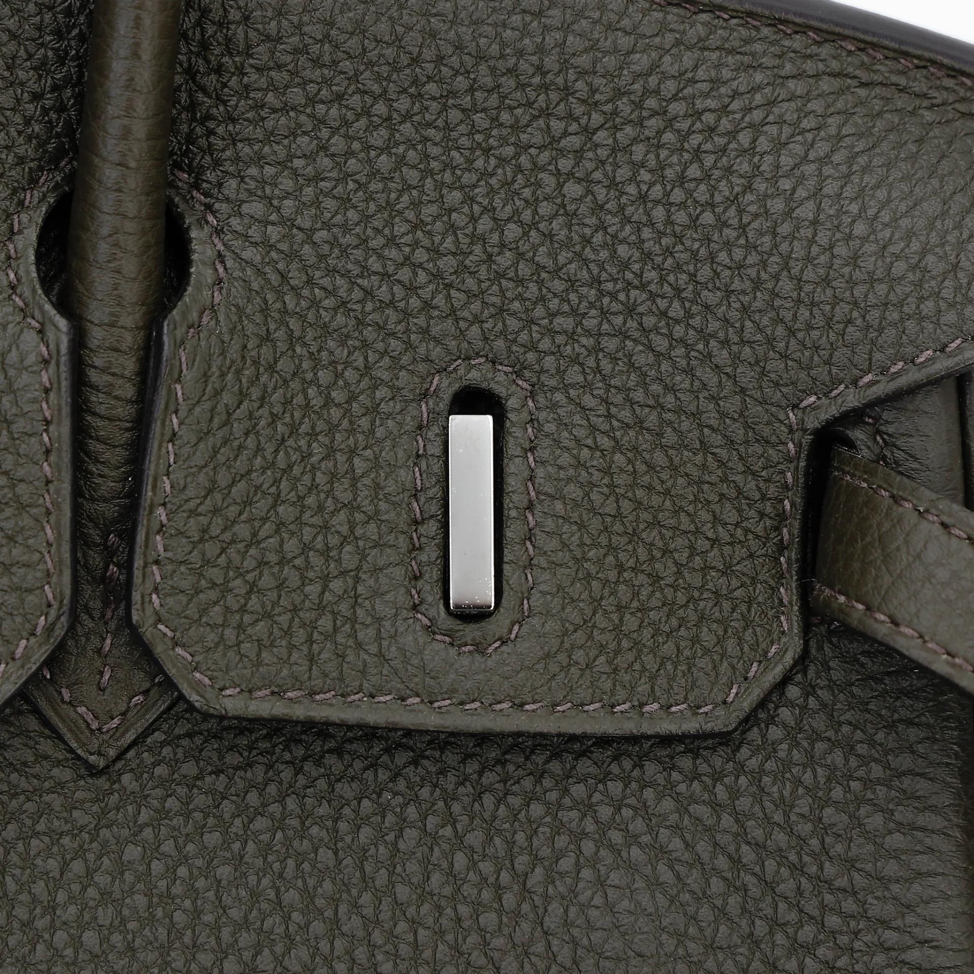 Very Good ( Rank A) HERMÈS Birkin 25 Vert de Gris (C6) Togo Palladium hardware Y (2020) - 20