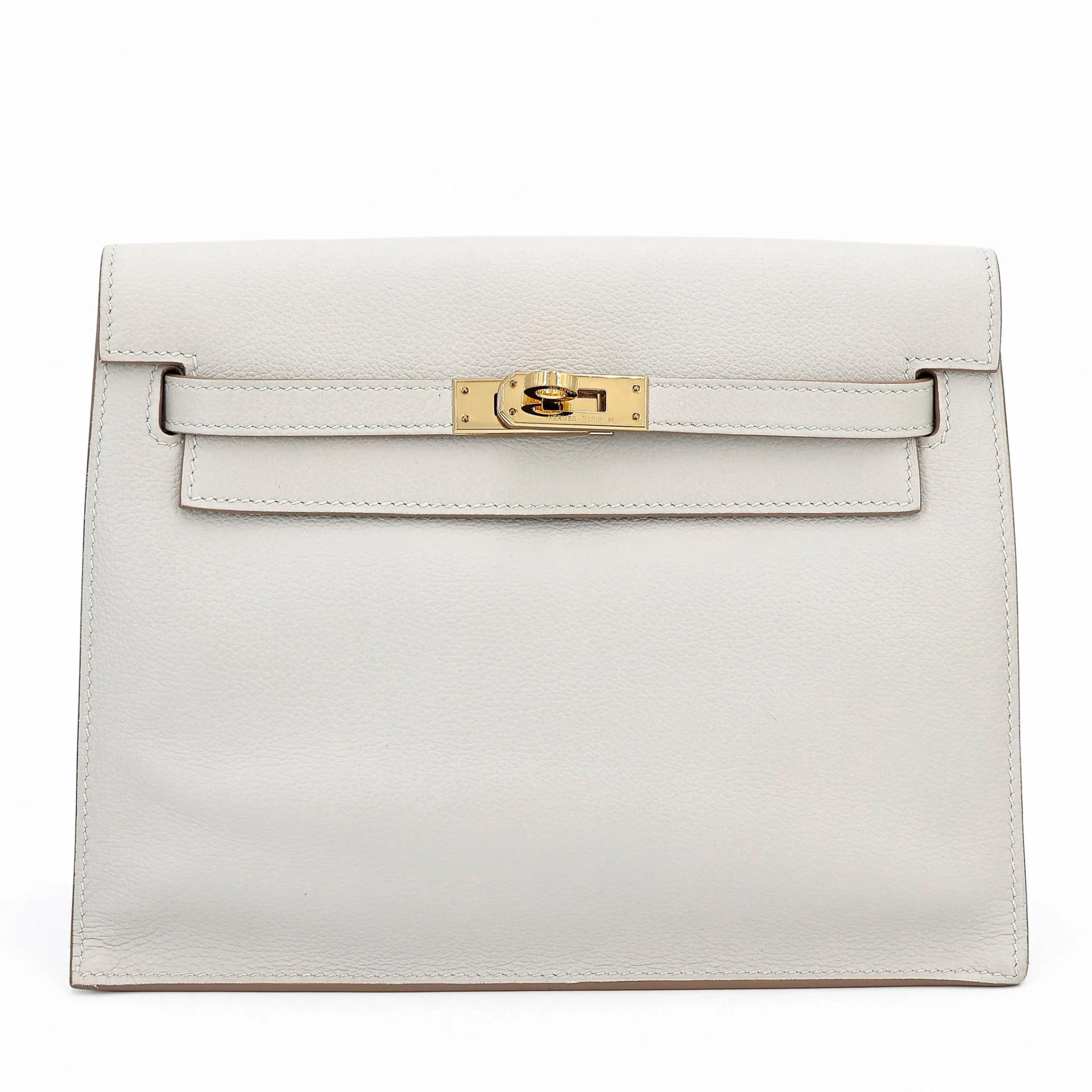 Very Good ( Rank A) HERMÈS Kelly Danse Gris Perle (80) Evercolor Gold hardware D (2019) - 1