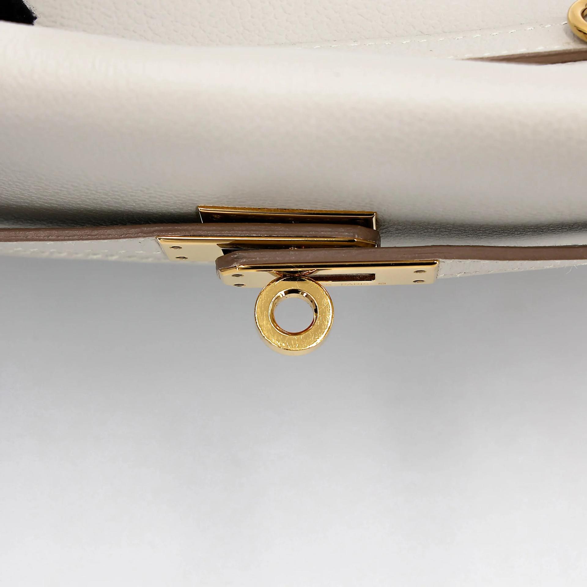 Very Good ( Rank A) HERMÈS Kelly Danse Gris Perle (80) Evercolor Gold hardware D (2019) - 12
