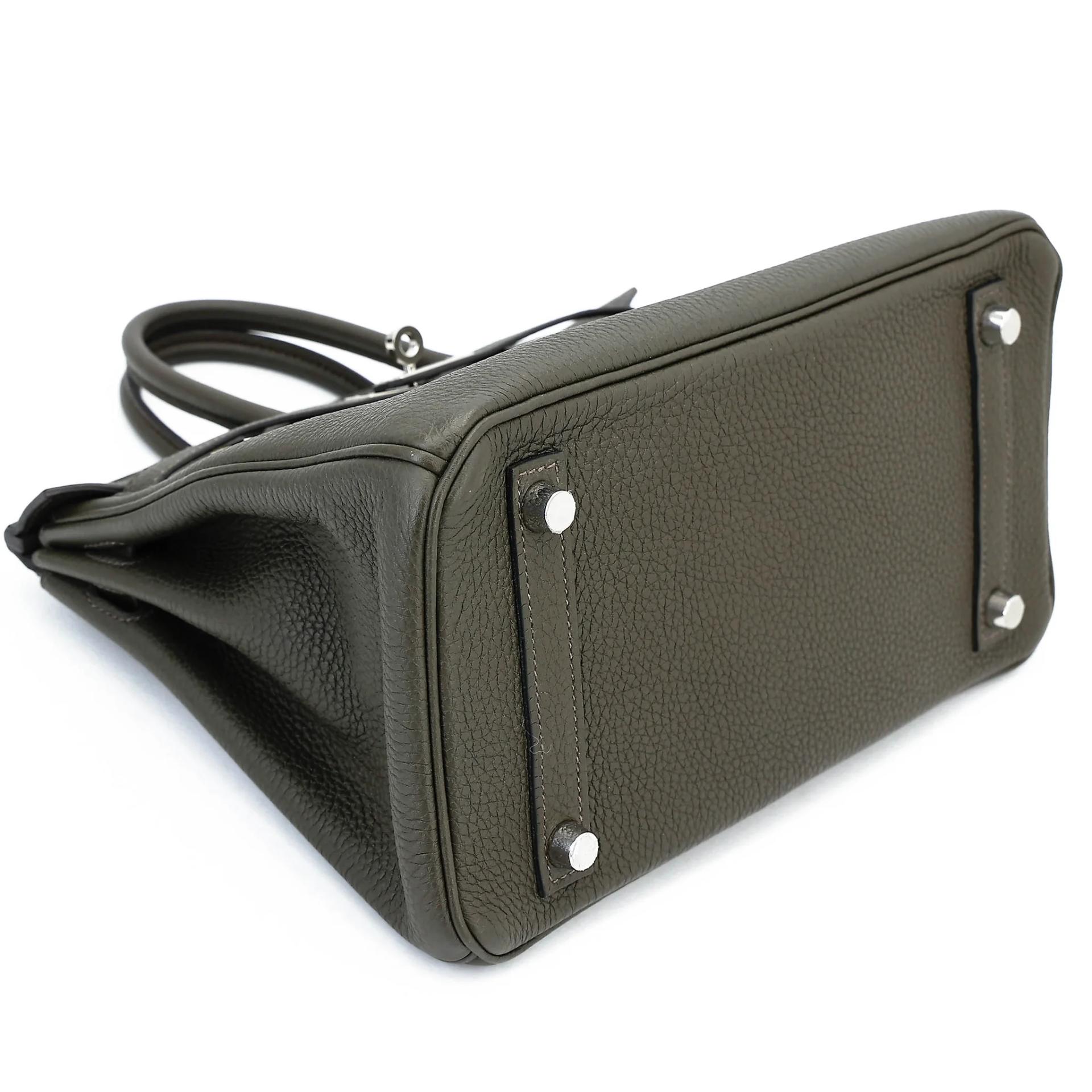 Very Good ( Rank A) HERMÈS Birkin 25 Vert de Gris (C6) Togo Palladium hardware Y (2020) - 5