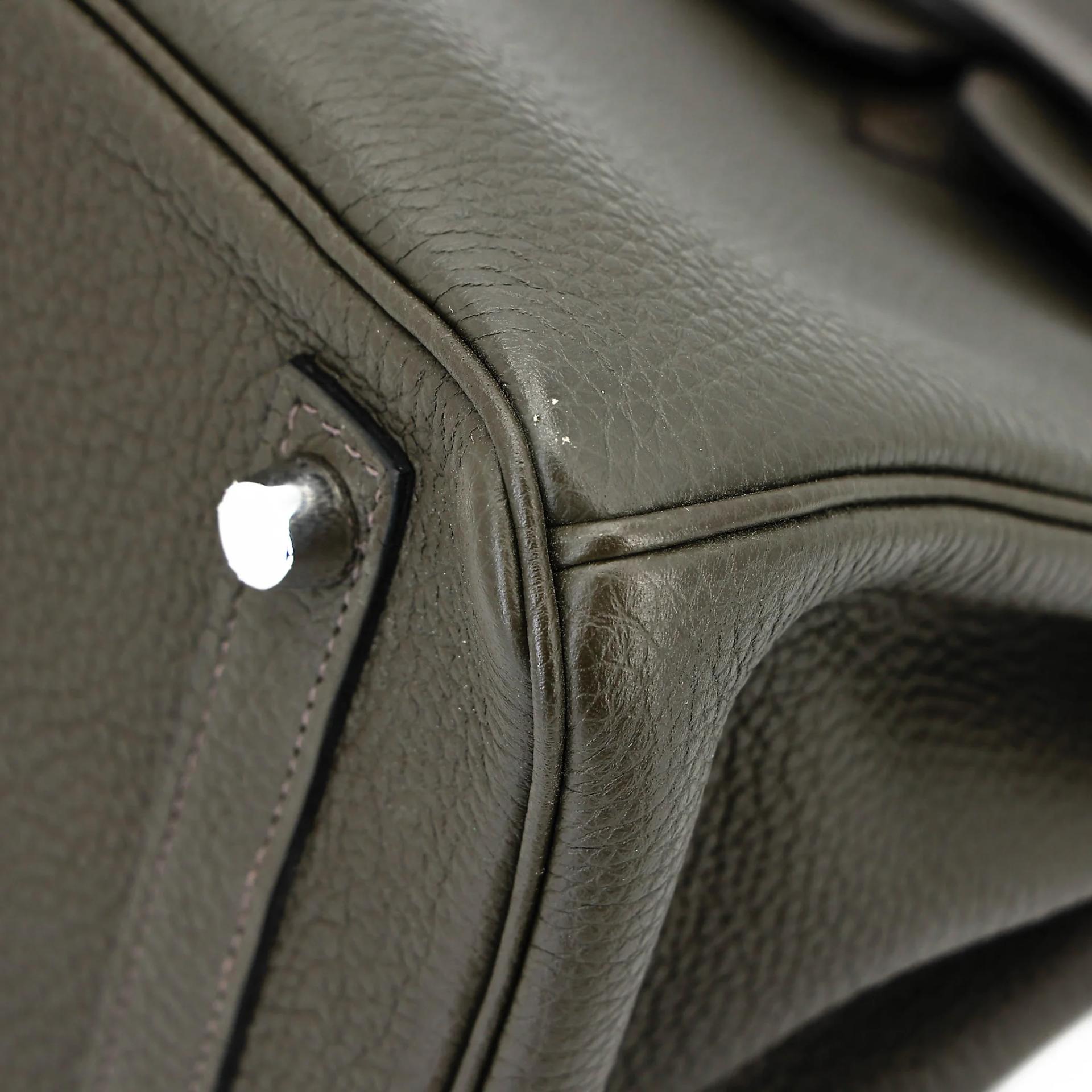 Very Good ( Rank A) HERMÈS Birkin 25 Vert de Gris (C6) Togo Palladium hardware Y (2020) - 8