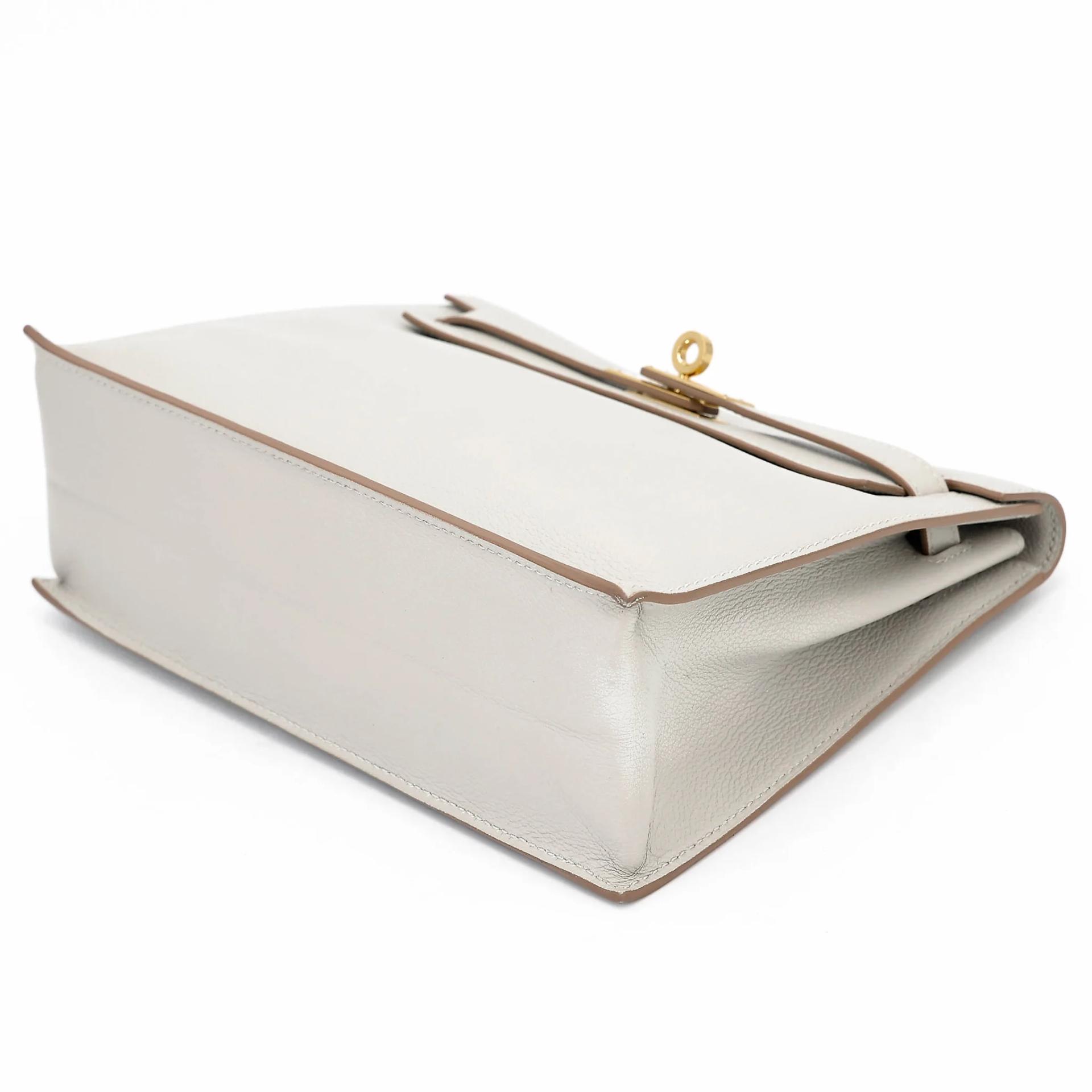 Very Good ( Rank A) HERMÈS Kelly Danse Gris Perle (80) Evercolor Gold hardware D (2019) - 3