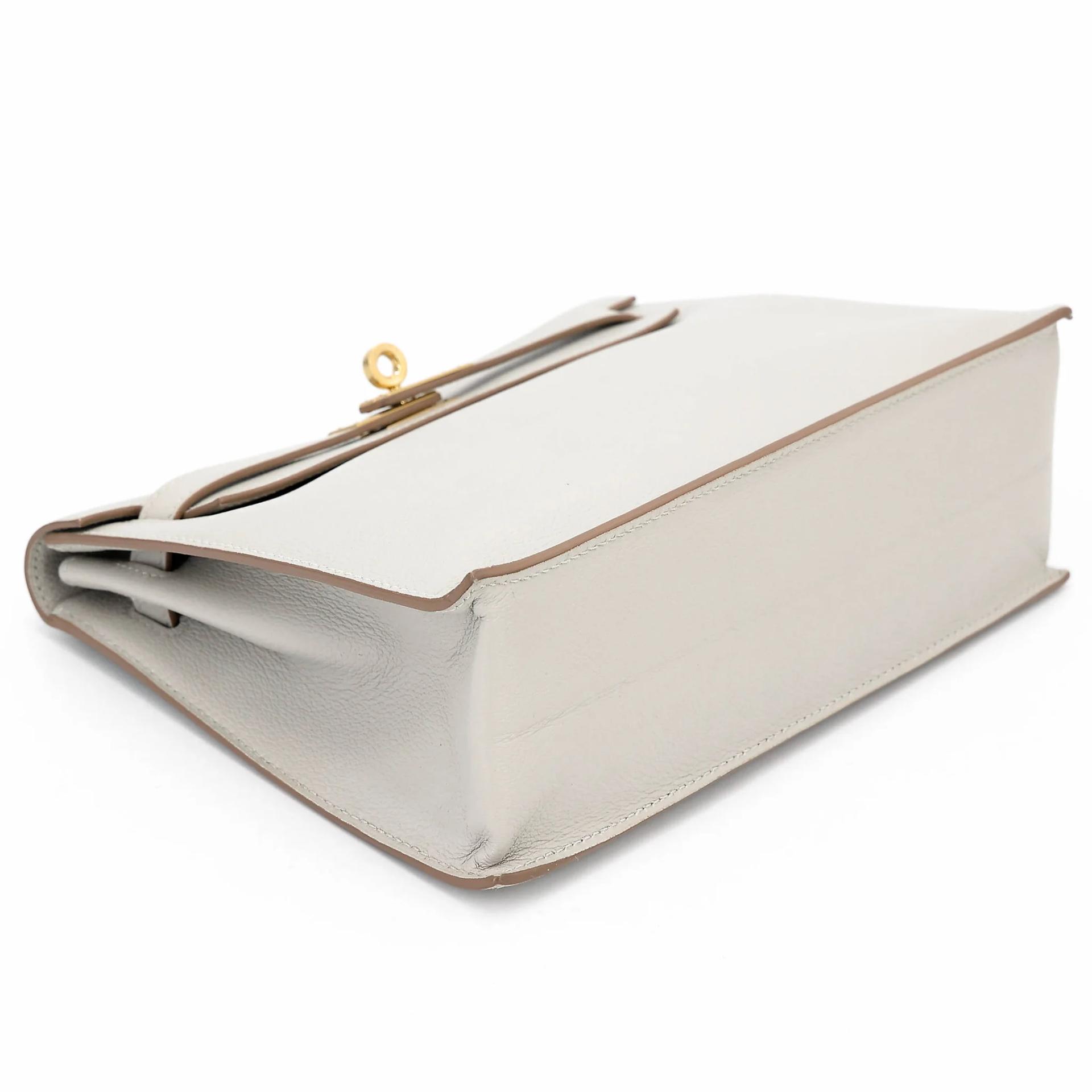 Very Good ( Rank A) HERMÈS Kelly Danse Gris Perle (80) Evercolor Gold hardware D (2019) - 4