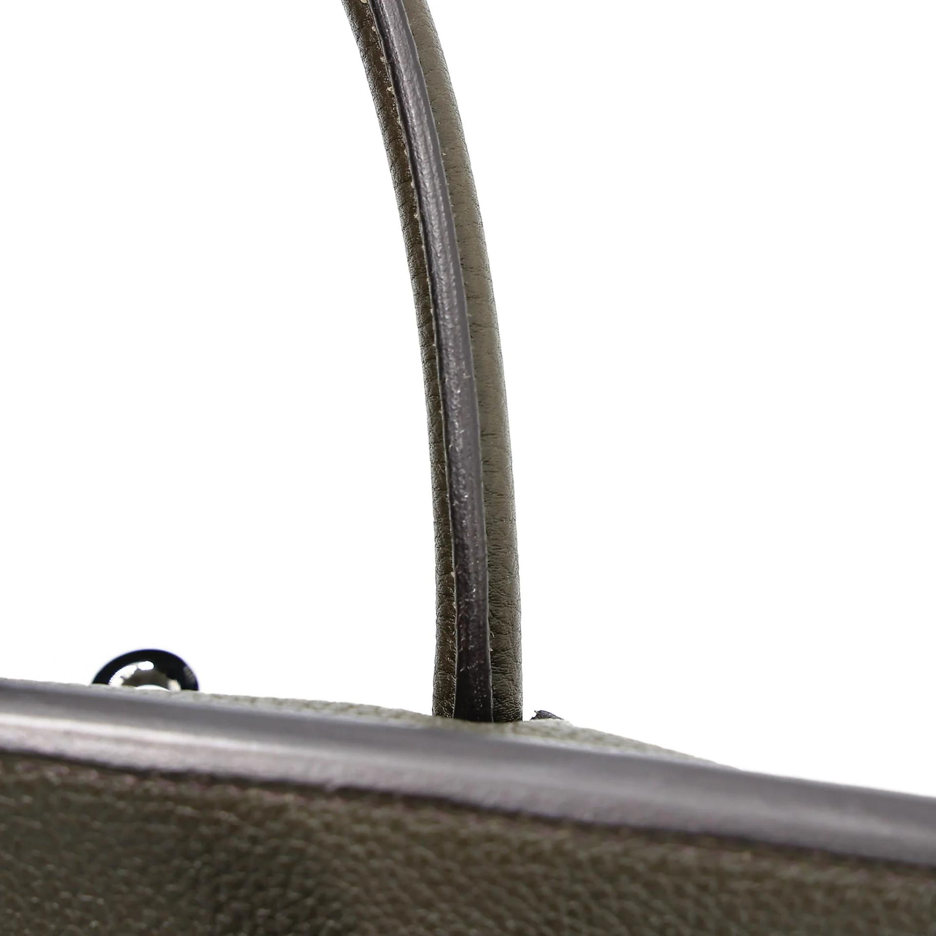 Very Good ( Rank A) HERMÈS Birkin 25 Vert de Gris (C6) Togo Palladium hardware Y (2020) - 18