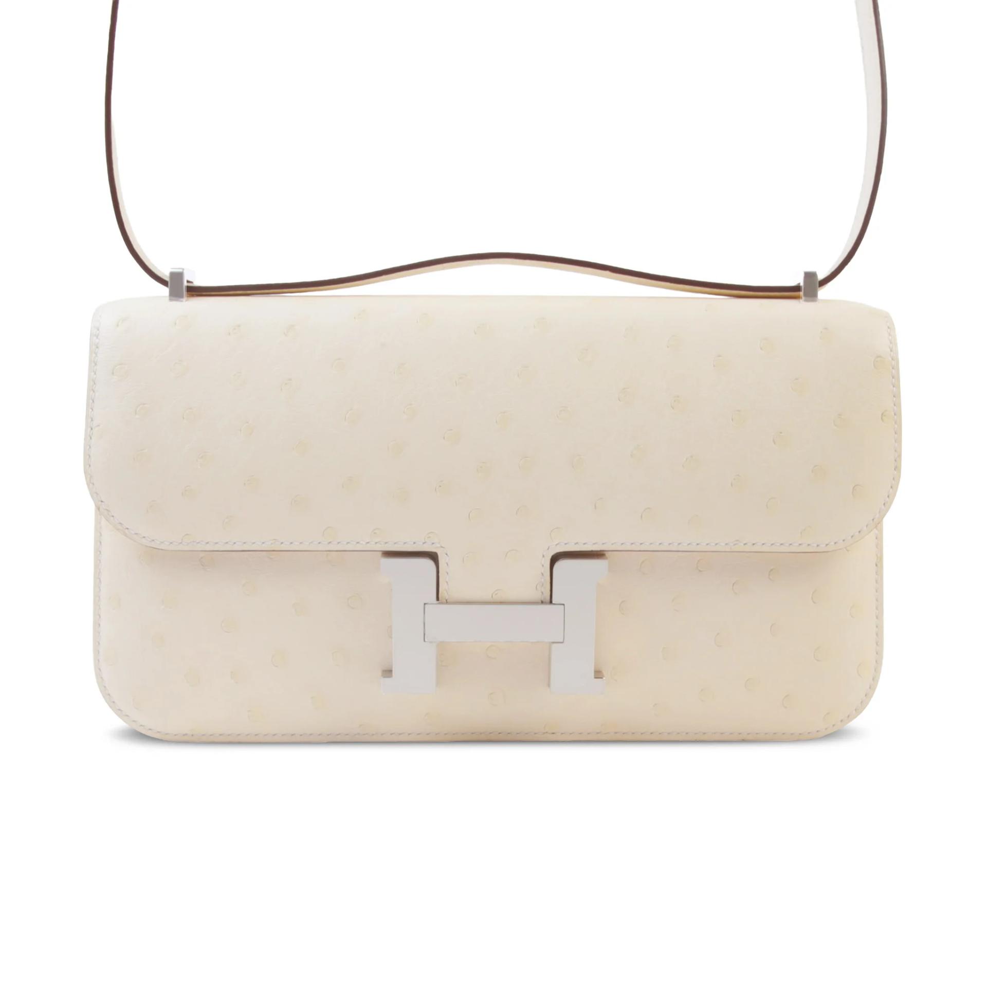 Unused ( Rank NS ) HERMÈS Constance Elan 2024 Nata (I2) Ostrich Palladium hardware K (2025) - 1