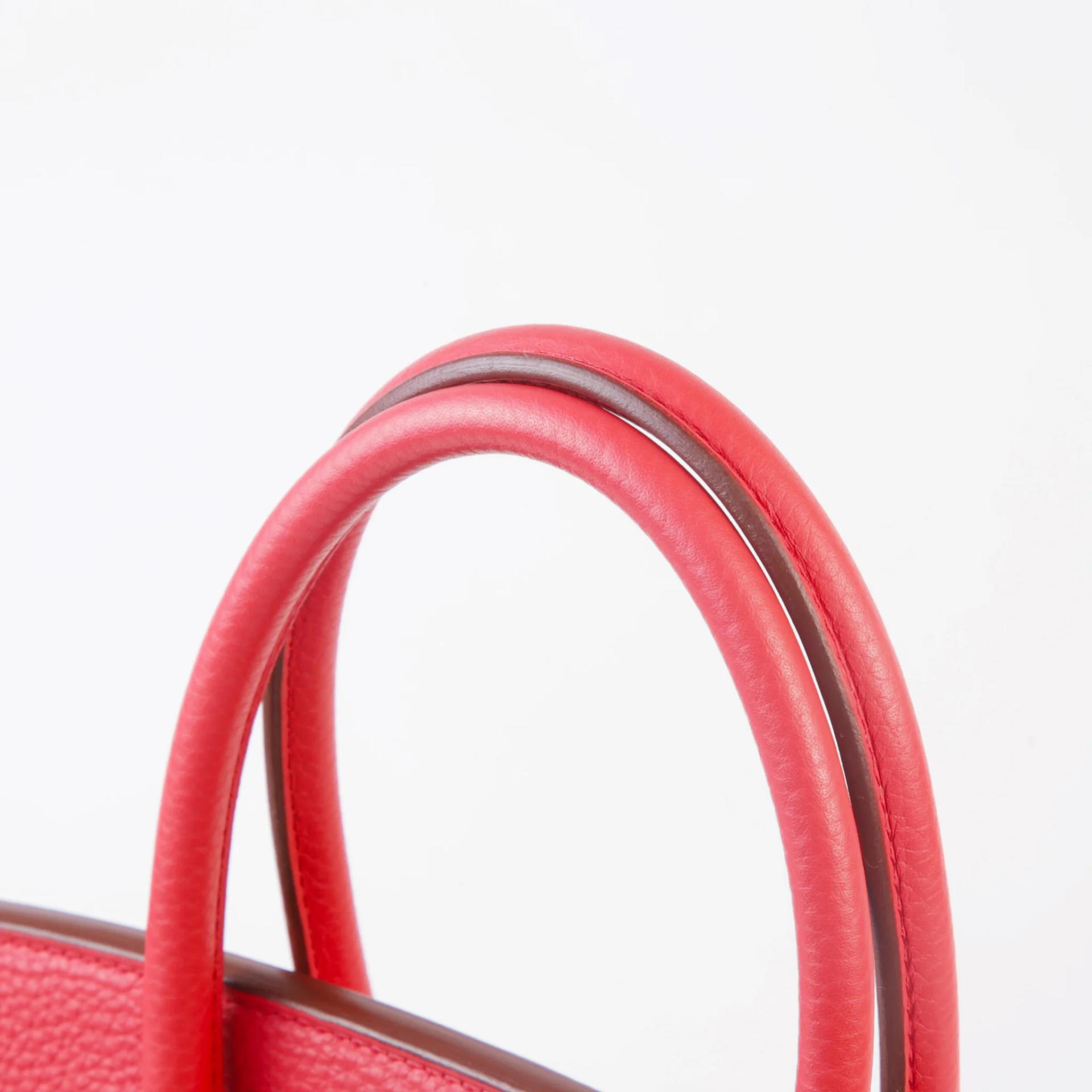 Very Good ( Rank A) HERMÈS Birkin 30 Bougainvillea (A5) Clemence Palladium hardware Square N (2010) - 3