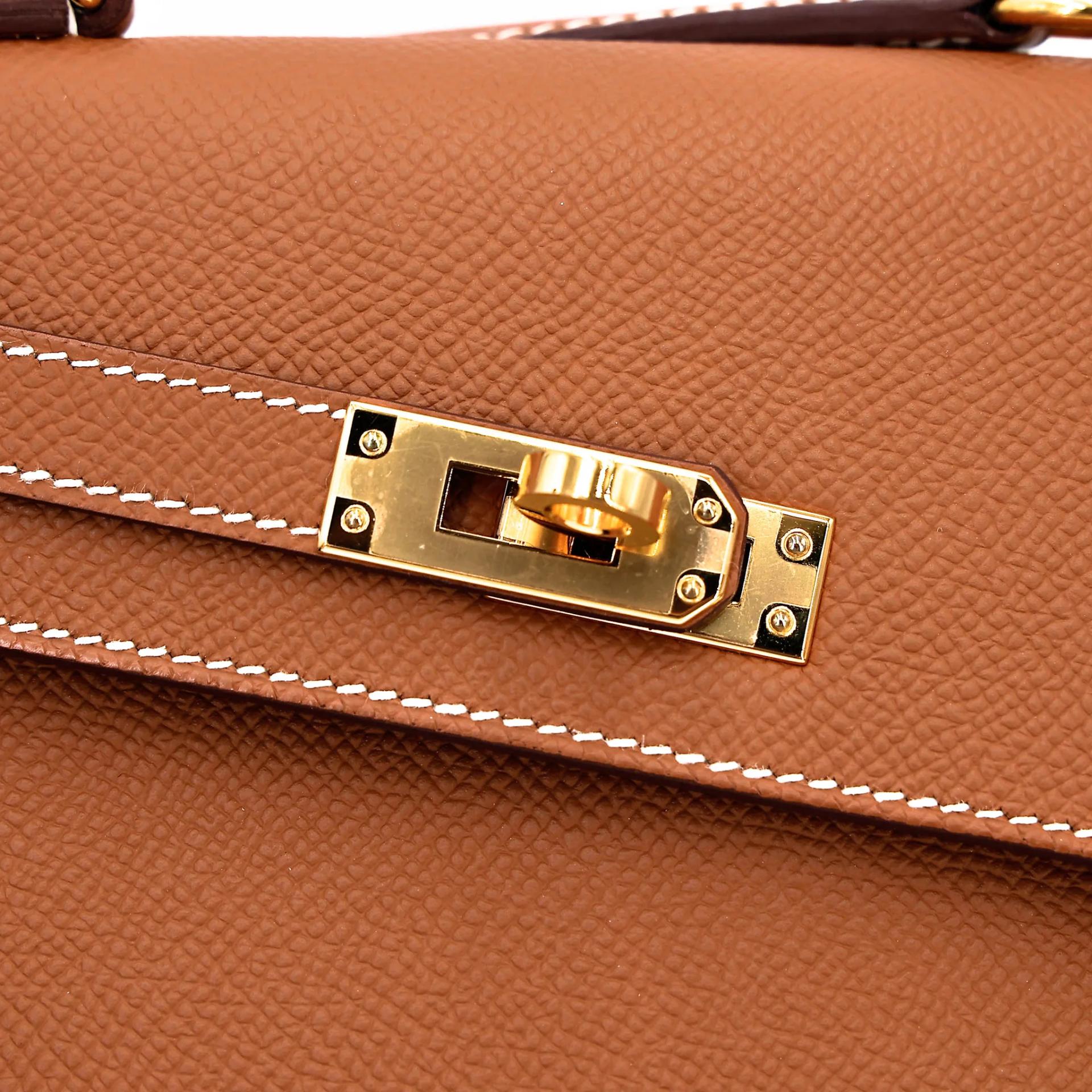 SA超美品 HERMÈS 愛馬仕 限量收藏款 Kelly 20 en Desordre 37 金棕色 Gold Epsom牛皮 金扣 B刻 2023年 - 17