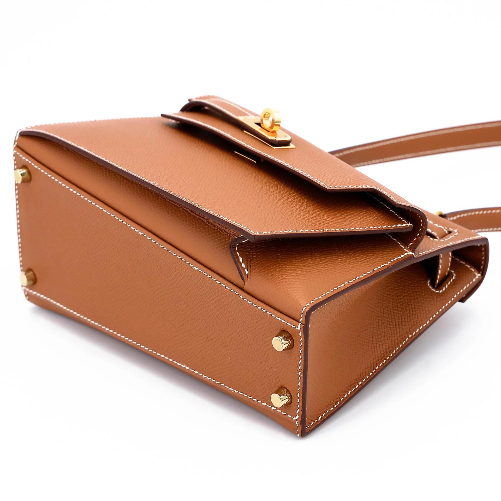 SA超美品 HERMÈS 愛馬仕 限量收藏款 Kelly 20 en Desordre 37 金棕色 Gold Epsom牛皮 金扣 B刻 2023年 - 4