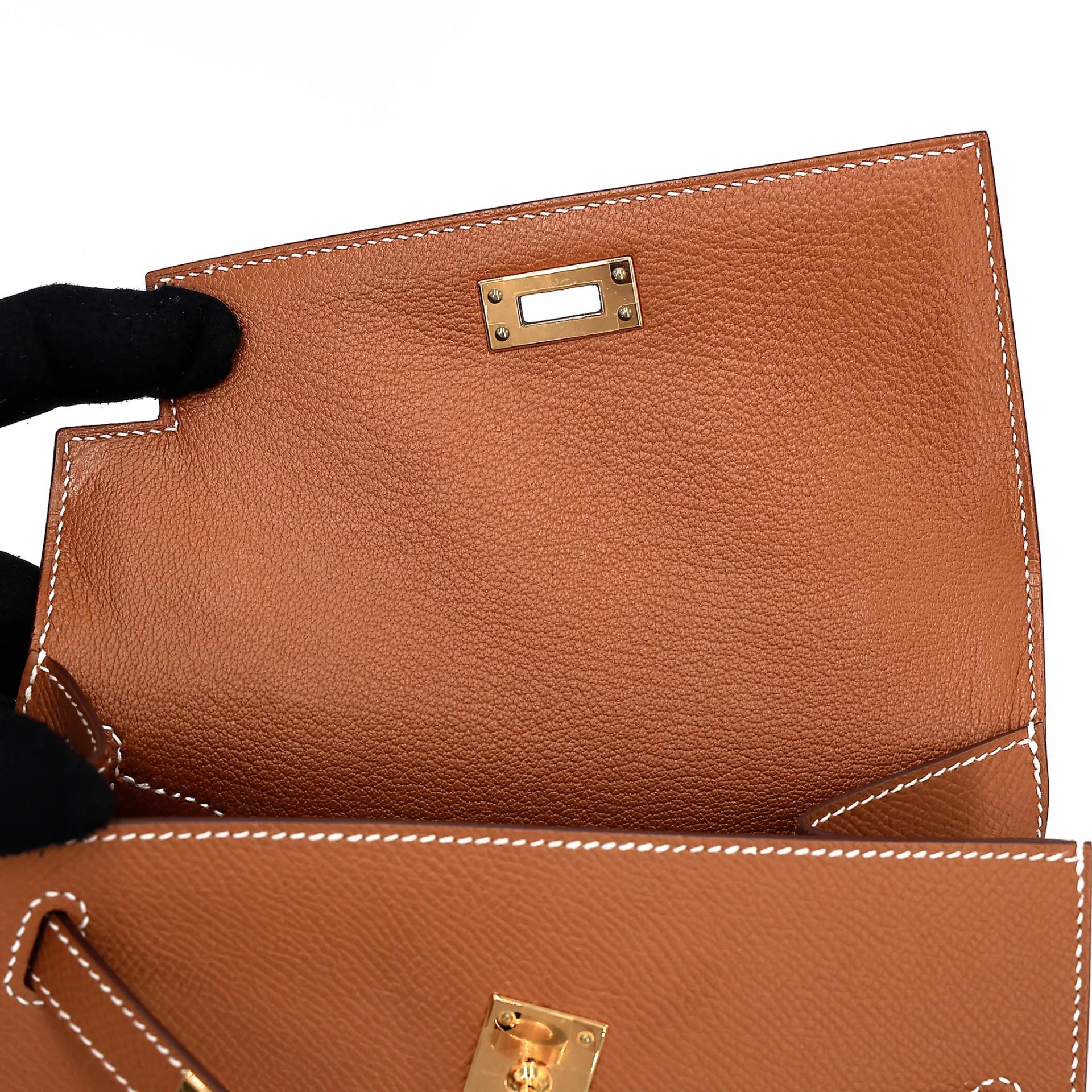 SA超美品 HERMÈS 愛馬仕 限量收藏款 Kelly 20 en Desordre 37 金棕色 Gold Epsom牛皮 金扣 B刻 2023年 - 21