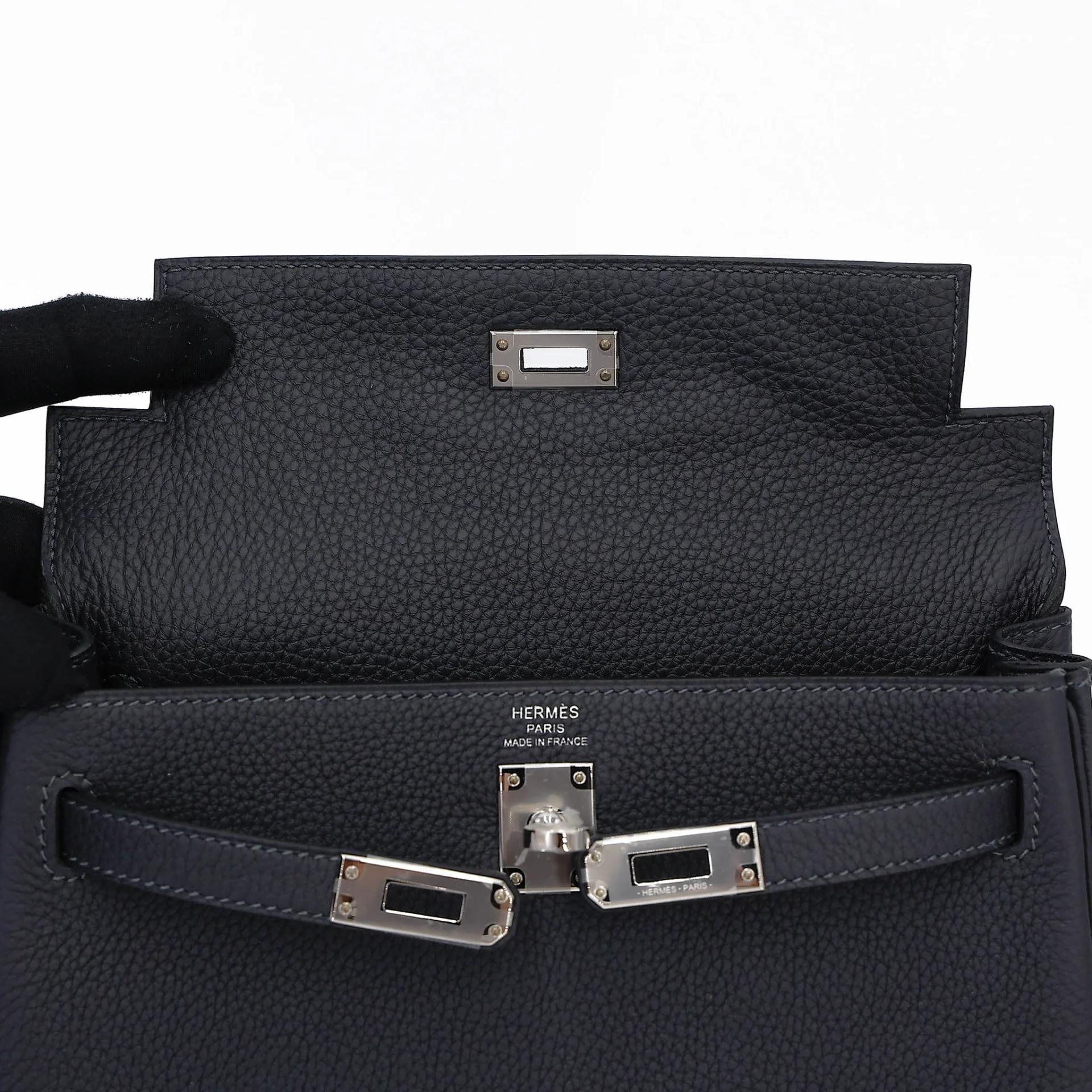 Brand New ( Rank N ) HERMÈS Kelly 25 Caban (3Y) Togo Palladium hardware W (2024) - 12