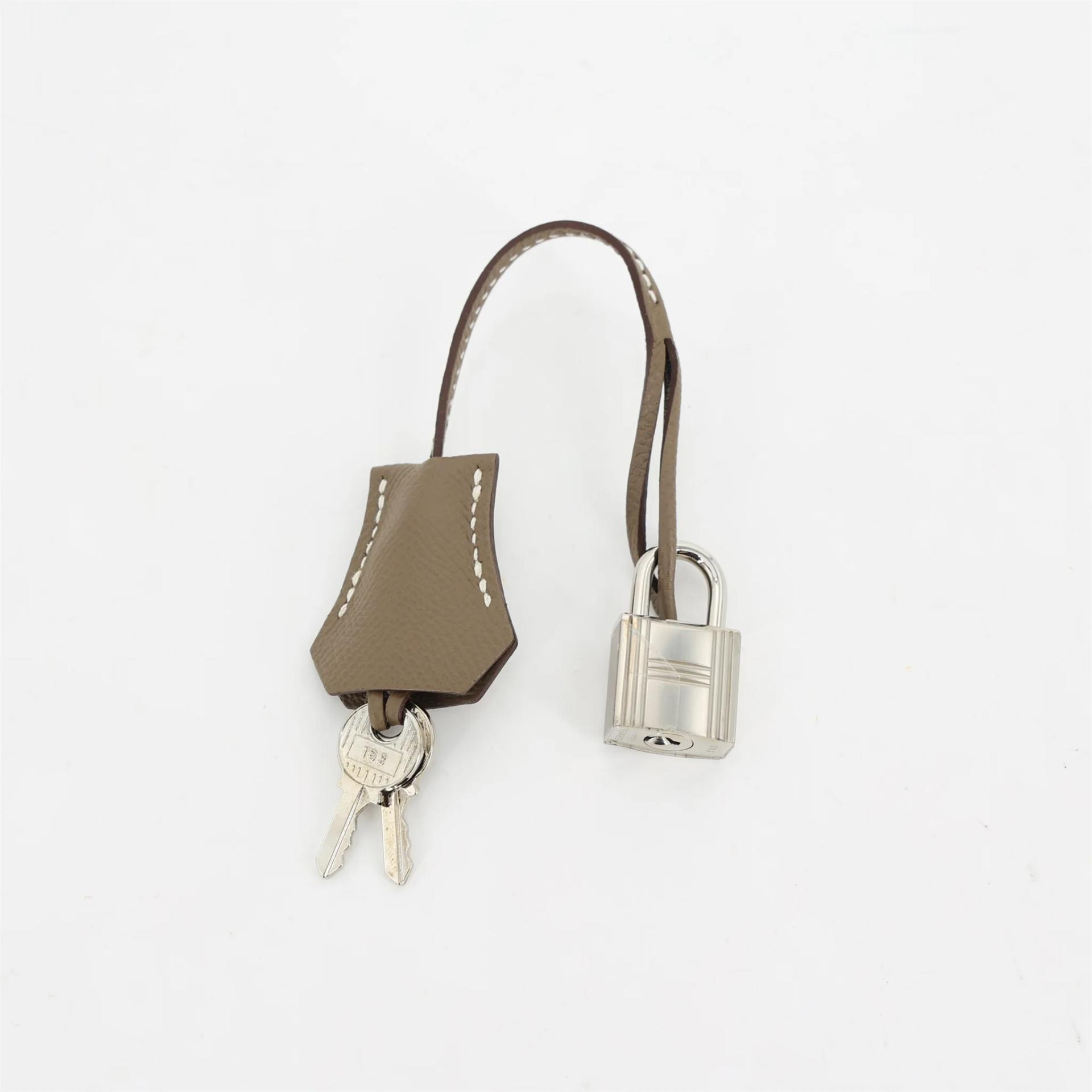 Excellent ( Rank SA ) HERMÈS Birkin 25 Sellier Etoupe (18) Epsom Palladium hardware Z (2021) - 17