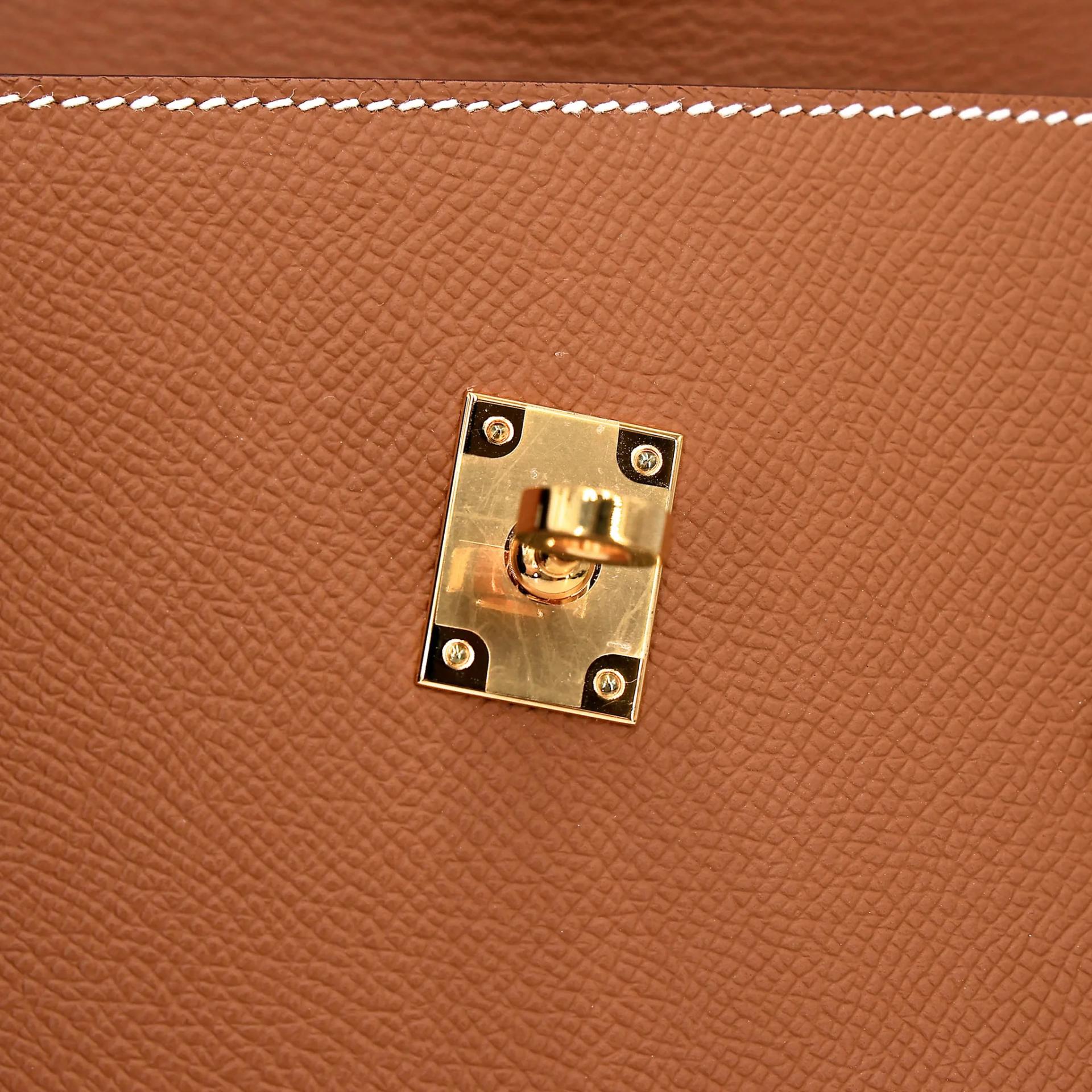 SA超美品 HERMÈS 愛馬仕 限量收藏款 Kelly 20 en Desordre 37 金棕色 Gold Epsom牛皮 金扣 B刻 2023年 - 22