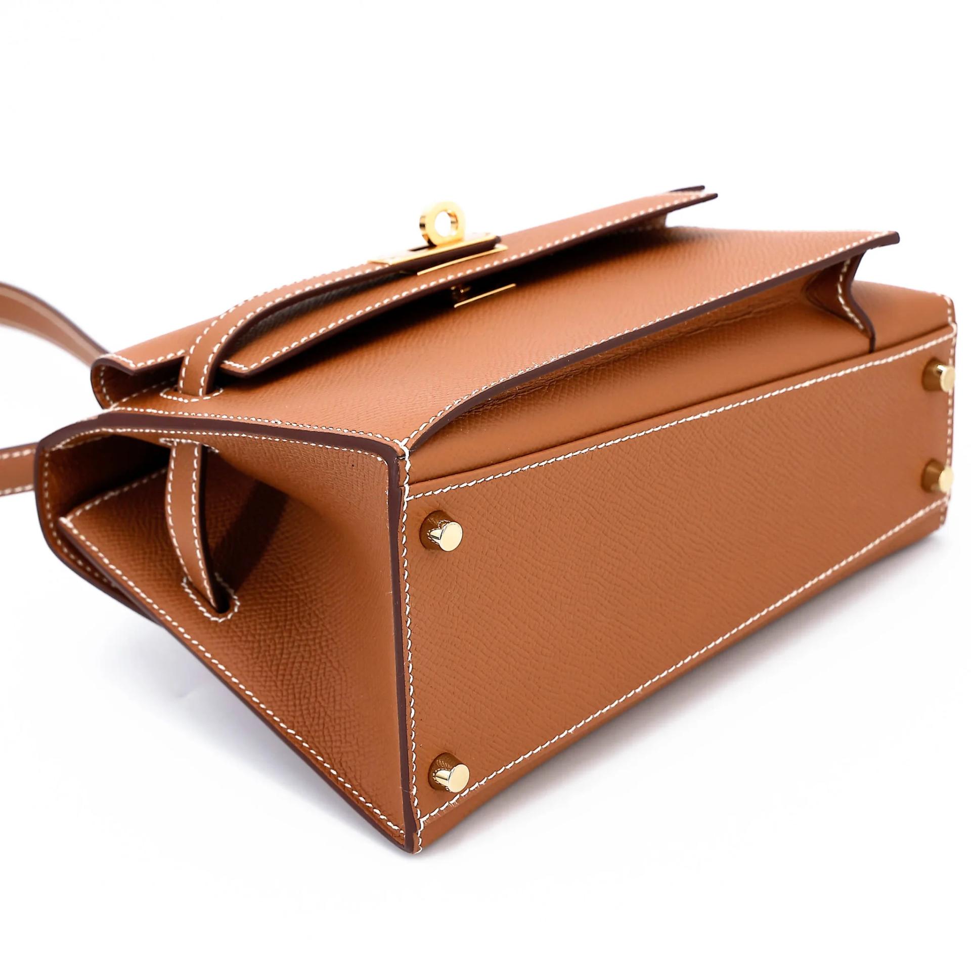 SA超美品 HERMÈS 愛馬仕 限量收藏款 Kelly 20 en Desordre 37 金棕色 Gold Epsom牛皮 金扣 B刻 2023年 - 5
