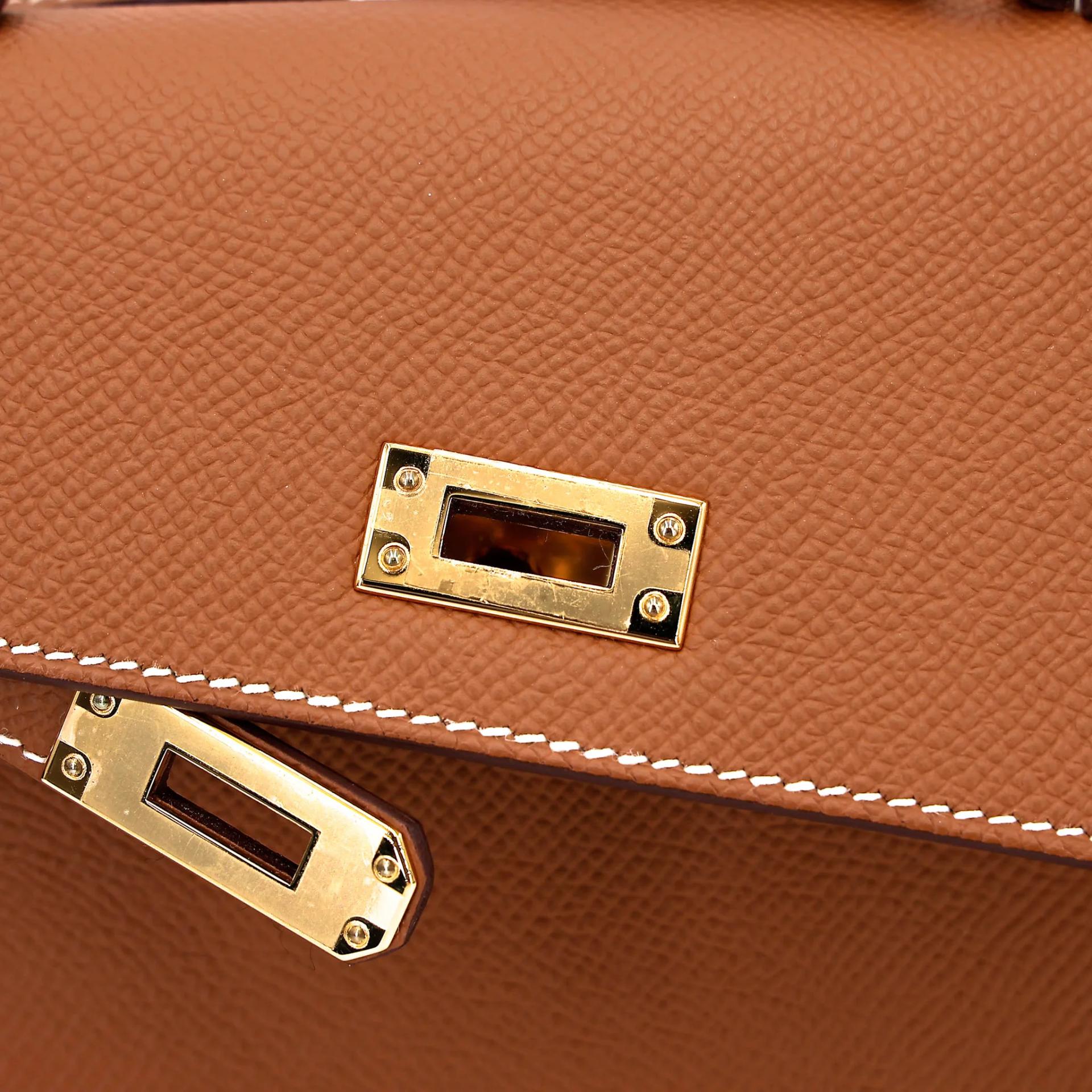 SA超美品 HERMÈS 愛馬仕 限量收藏款 Kelly 20 en Desordre 37 金棕色 Gold Epsom牛皮 金扣 B刻 2023年 - 19