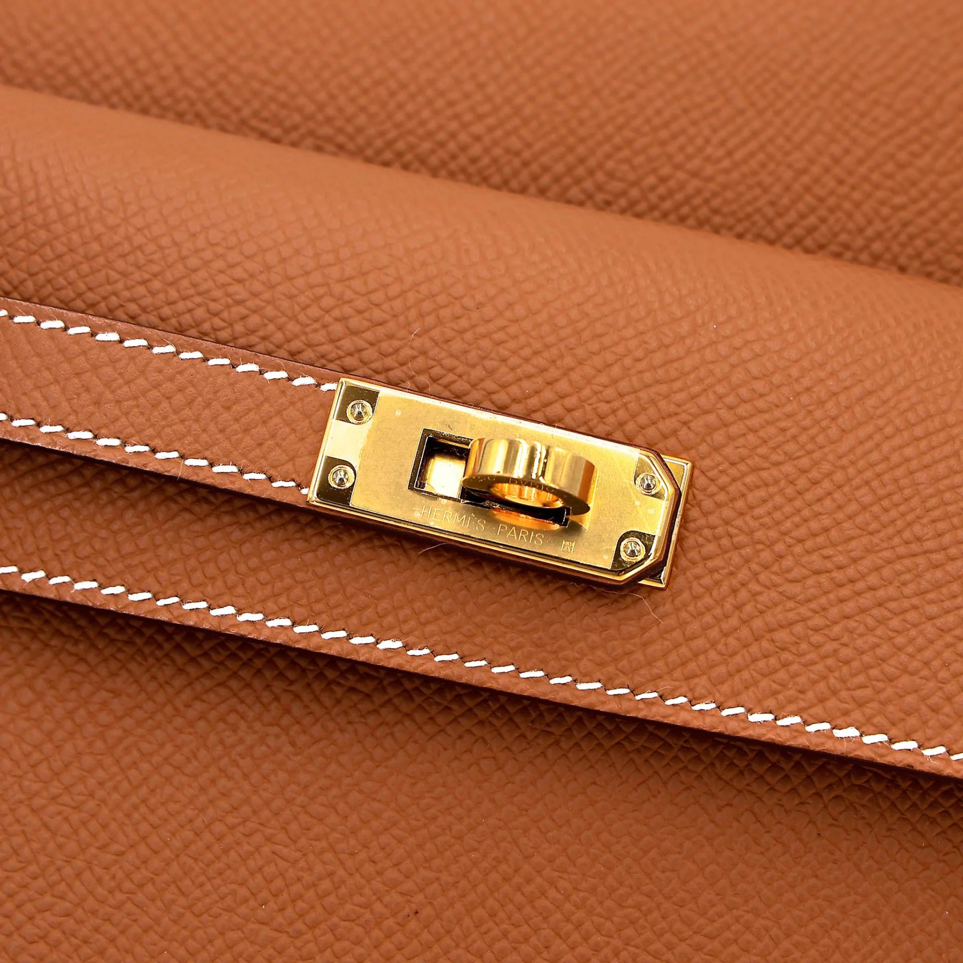 SA超美品 HERMÈS 愛馬仕 限量收藏款 Kelly 20 en Desordre 37 金棕色 Gold Epsom牛皮 金扣 B刻 2023年 - 8