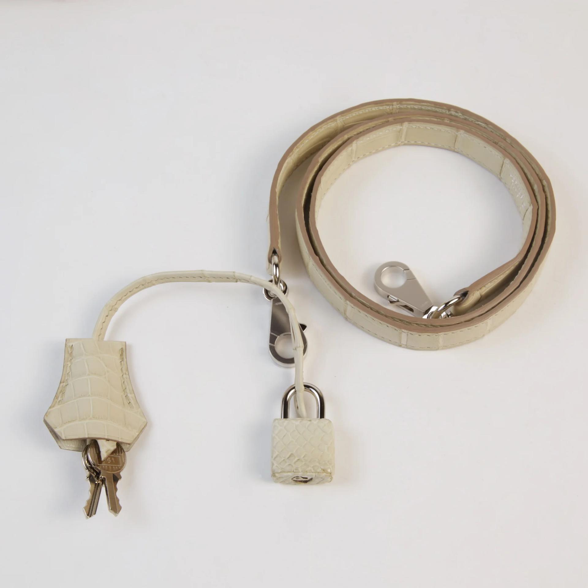 Unused ( Rank NS ) HERMÈS Kelly 25 Beton (8L) Matte Alligator Palladium hardware U (2022) - 14