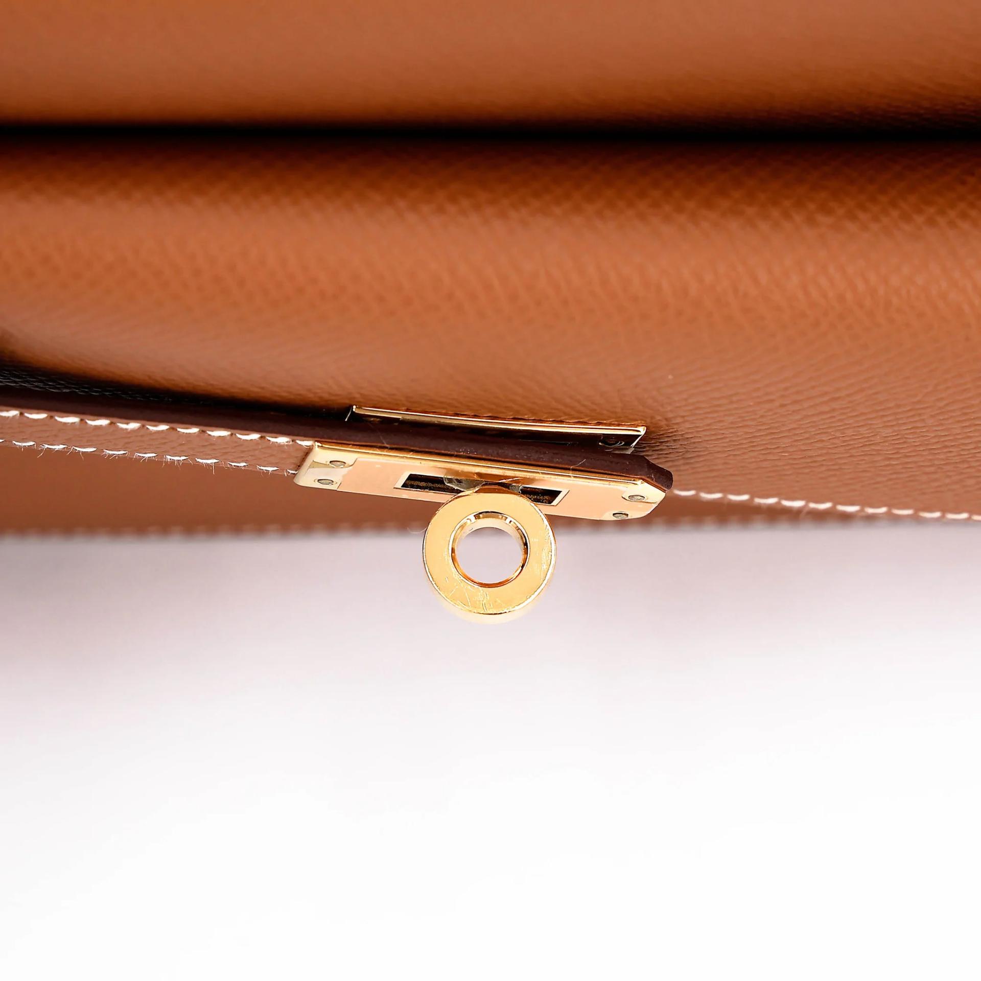 SA超美品 HERMÈS 愛馬仕 限量收藏款 Kelly 20 en Desordre 37 金棕色 Gold Epsom牛皮 金扣 B刻 2023年 - 10