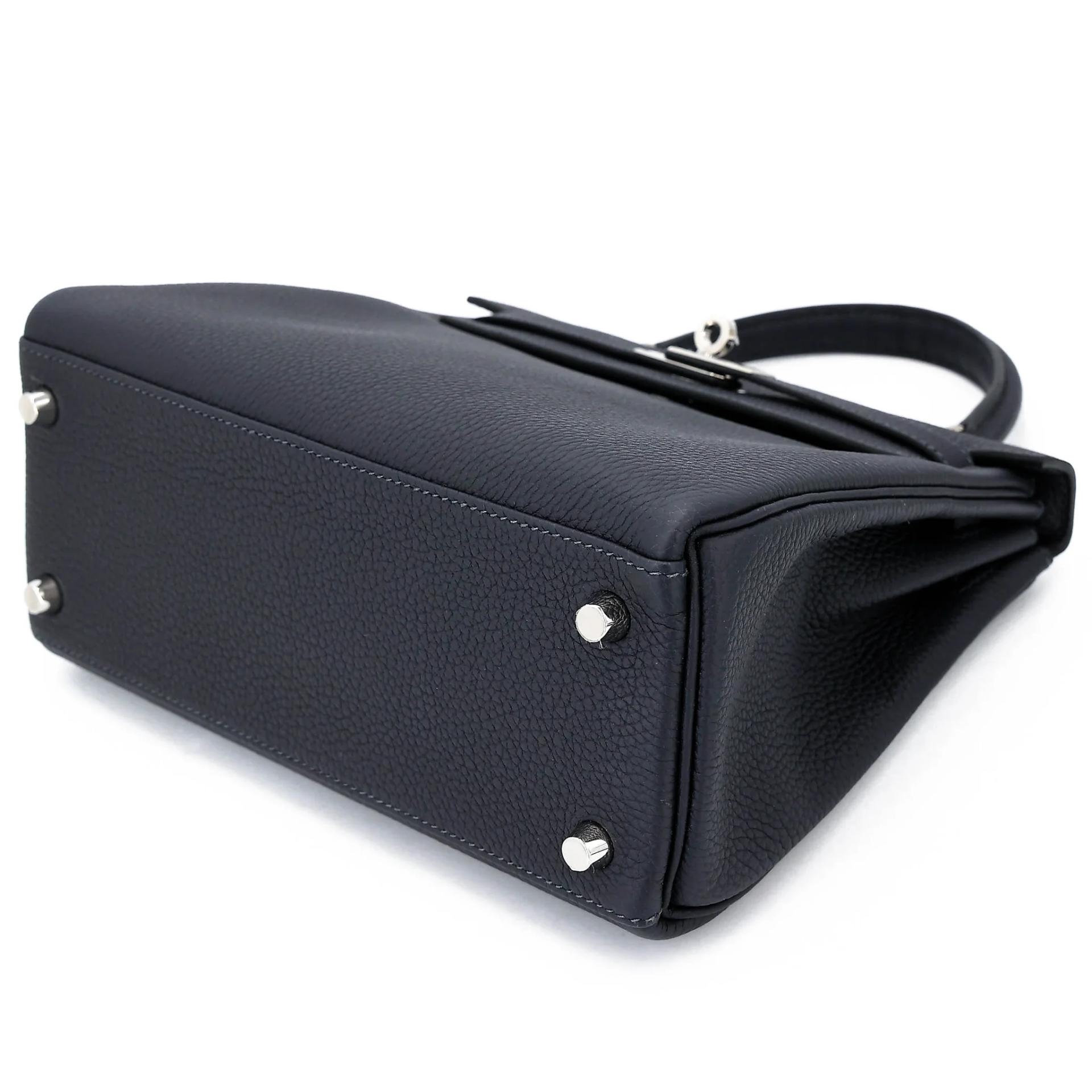 Brand New ( Rank N ) HERMÈS Kelly 25 Caban (3Y) Togo Palladium hardware W (2024) - 4