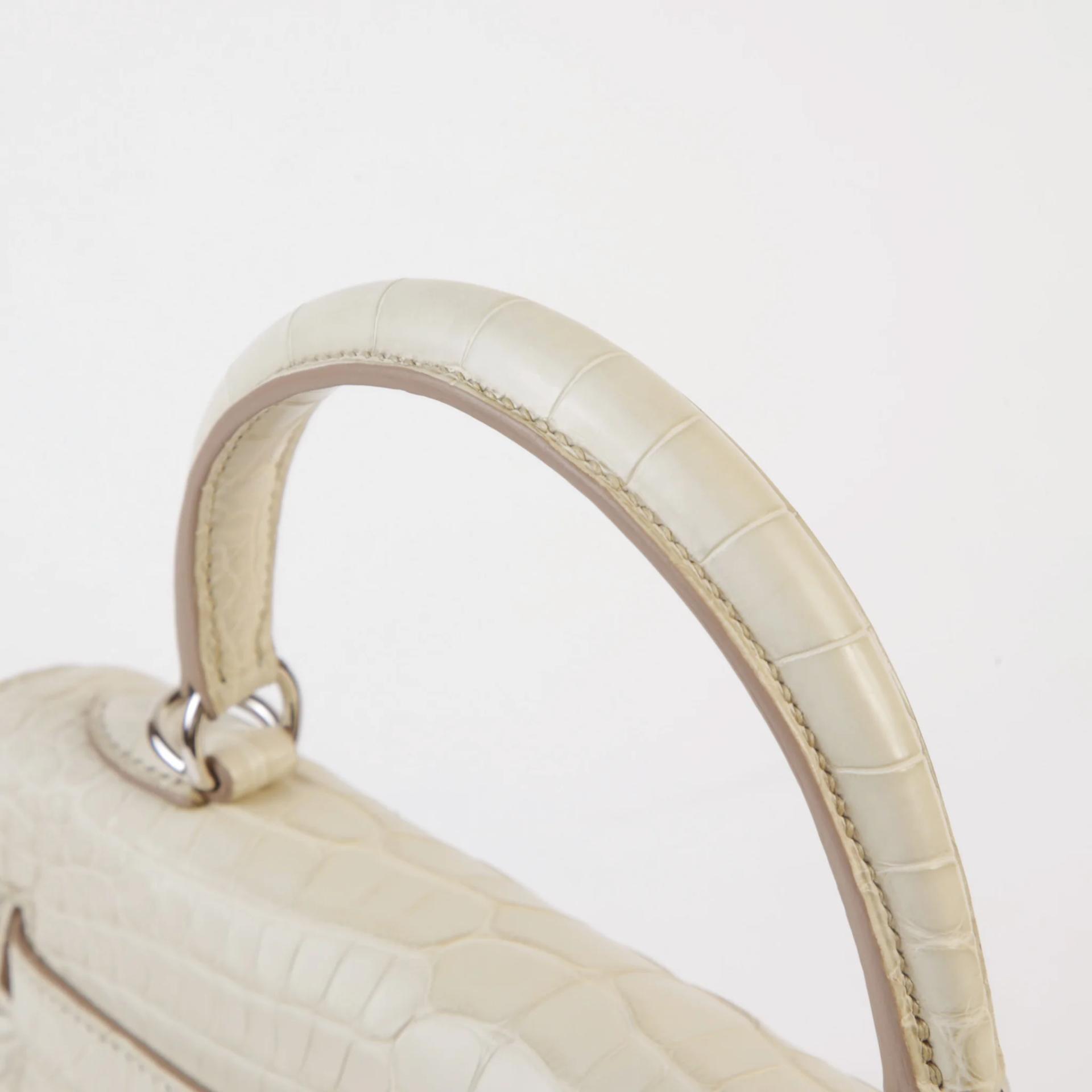 Unused ( Rank NS ) HERMÈS Kelly 25 Beton (8L) Matte Alligator Palladium hardware U (2022) - 3