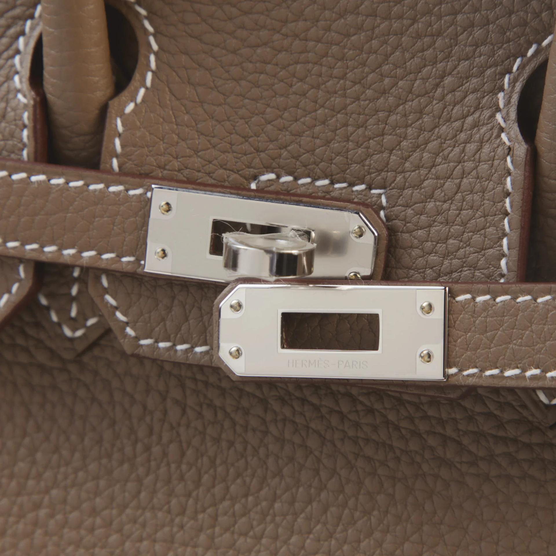 Brand New ( Rank N ) HERMÈS Birkin 25 Etoupe (18) Togo Palladium hardware G (2026) - 8