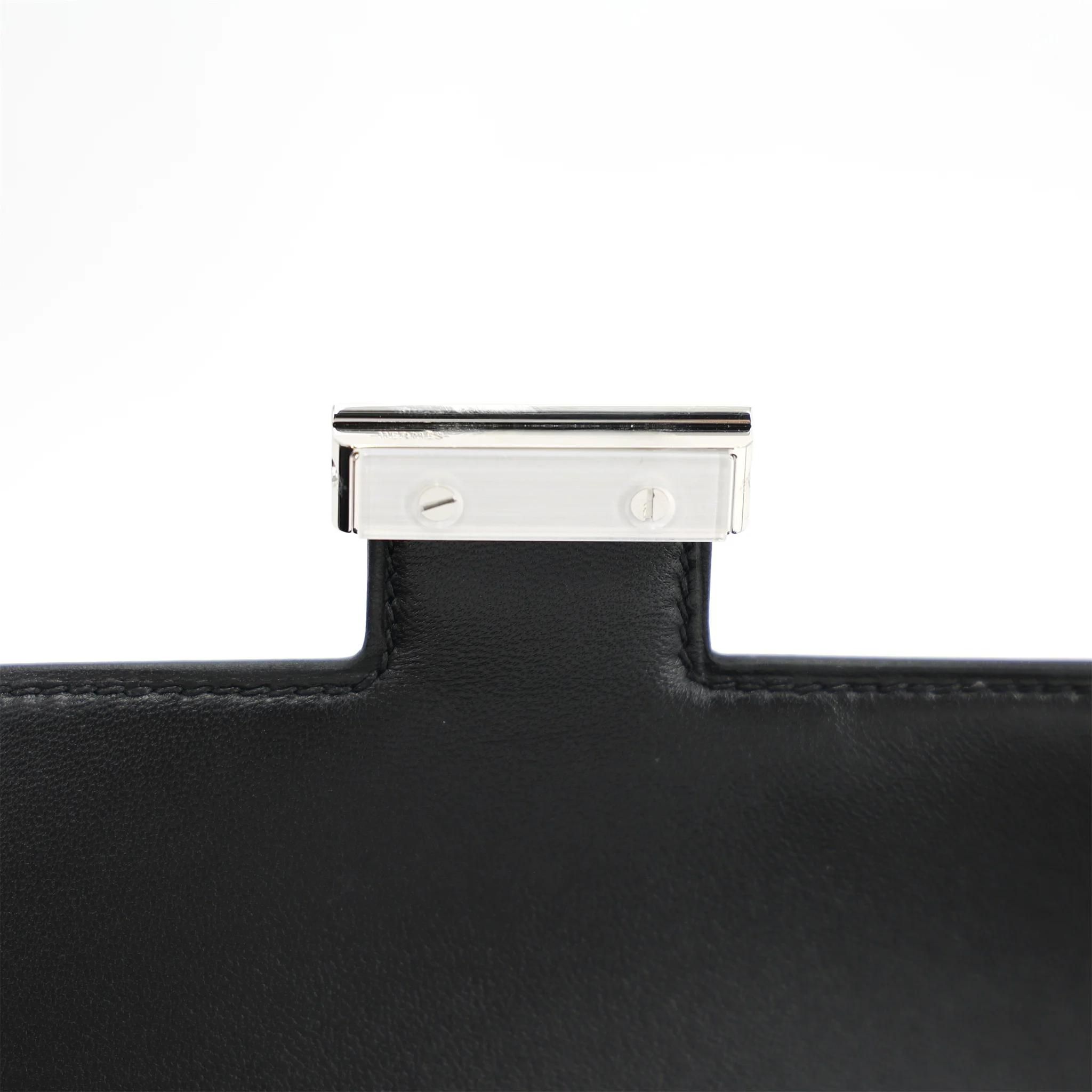 Excellent ( Rank SA ) HERMÈS Constance Elan Noir (89) Epsom Palladium hardware K (2025) - 10