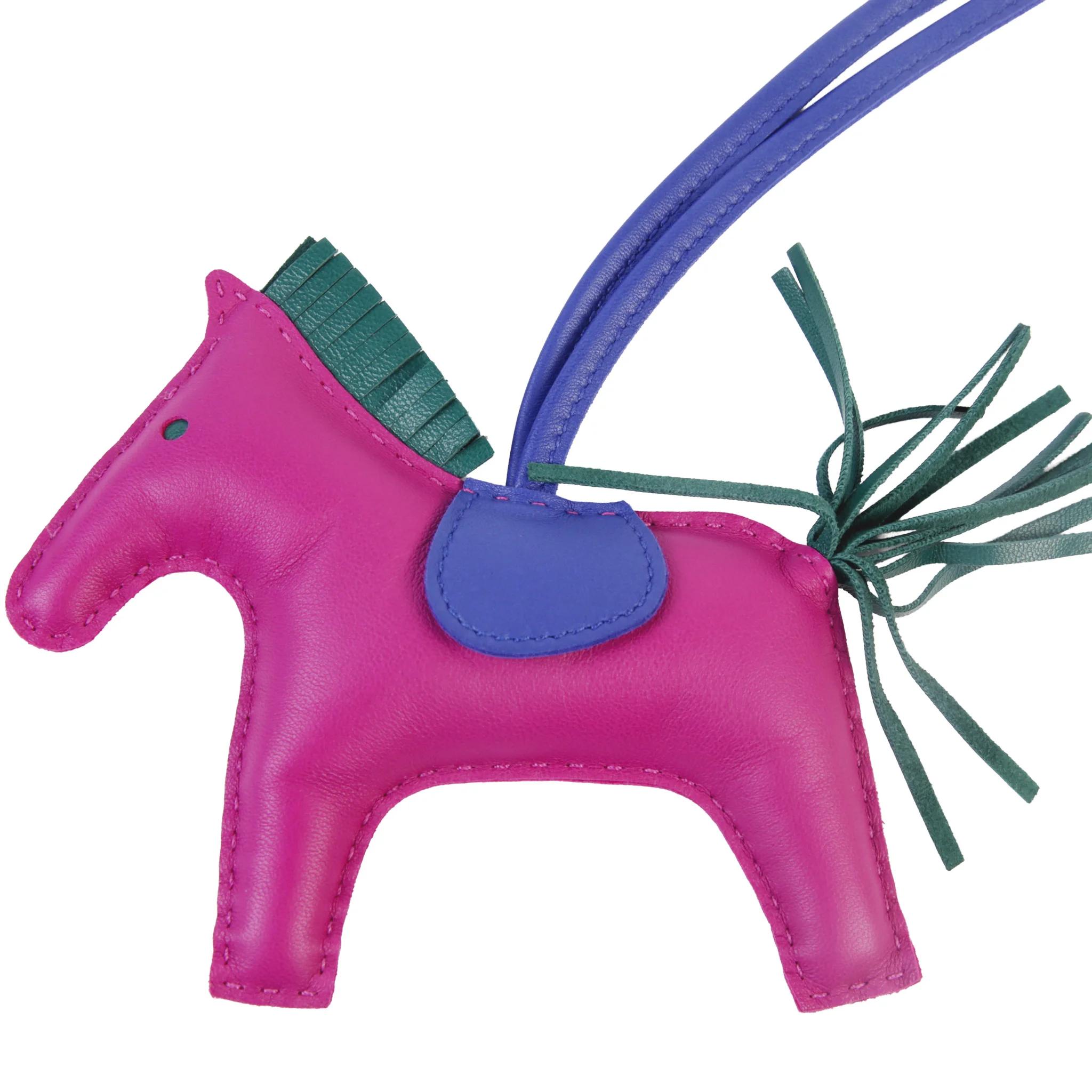 Excellent ( Rank SA ) HERMÈS Rodeo MM Rose Purple (L3) Malachite (Z6) Bleu Electrique (7T) Agneau Milo C (2018) - 3