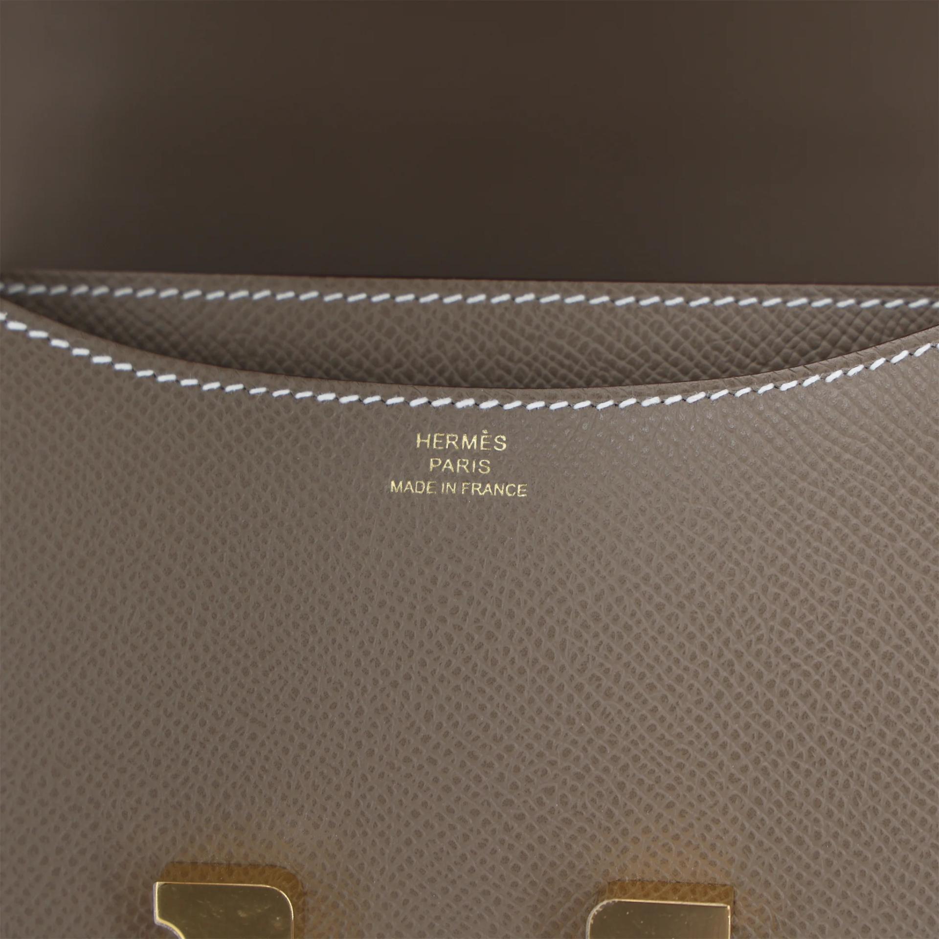 Brand New ( Rank N ) HERMÈS Constance Mini 19 Mirror Etoupe (18) Epsom Gold hardware K (2025) - 11