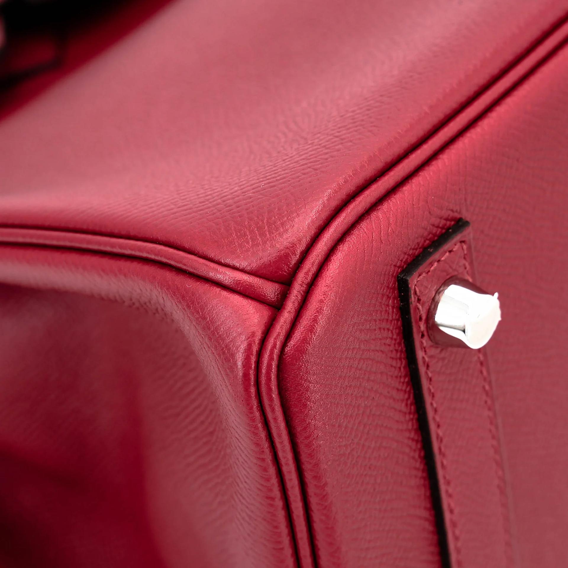 ランク SA HERMÈS エルメス バーキン30 ルージュグレナ (K1) エプソン シルバー金具 X刻印 (2016) - 10