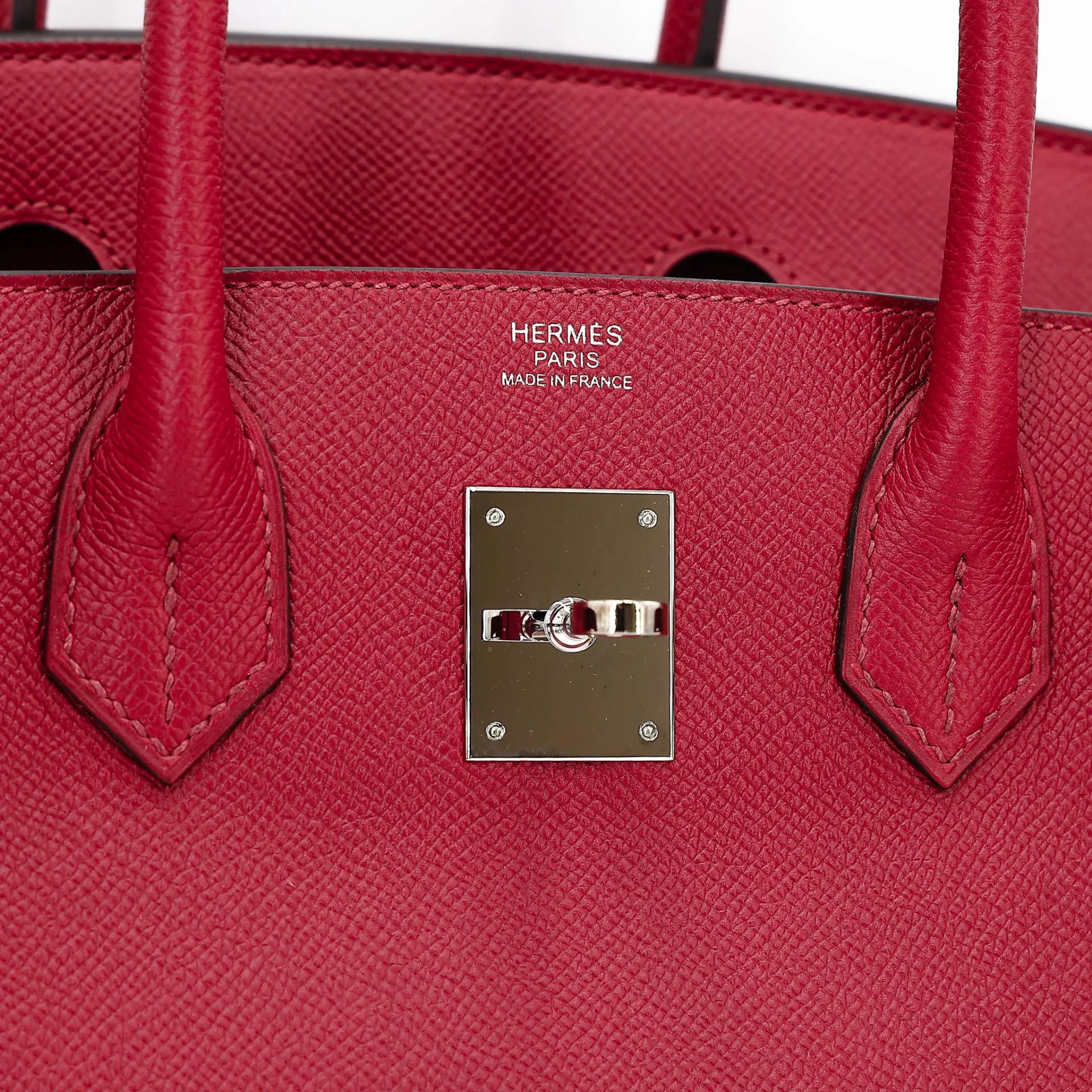 ランク SA HERMÈS エルメス バーキン30 ルージュグレナ (K1) エプソン シルバー金具 X刻印 (2016) - 16