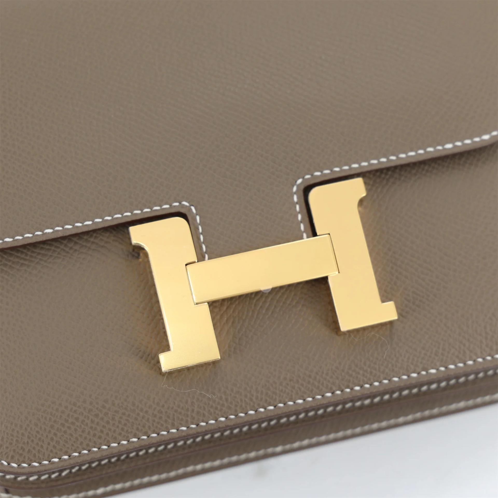 Brand New ( Rank N ) HERMÈS Constance Mini 19 Mirror Etoupe (18) Epsom Gold hardware K (2025) - 8
