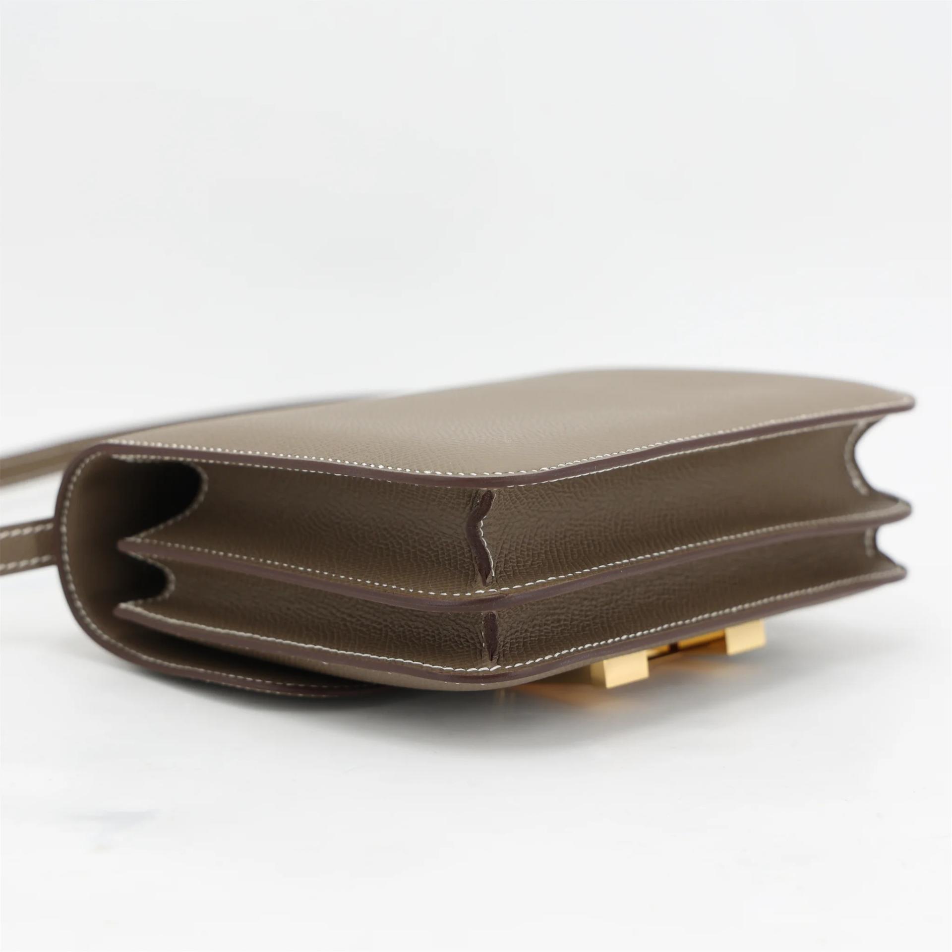 Brand New ( Rank N ) HERMÈS Constance Mini 19 Mirror Etoupe (18) Epsom Gold hardware K (2025) - 6