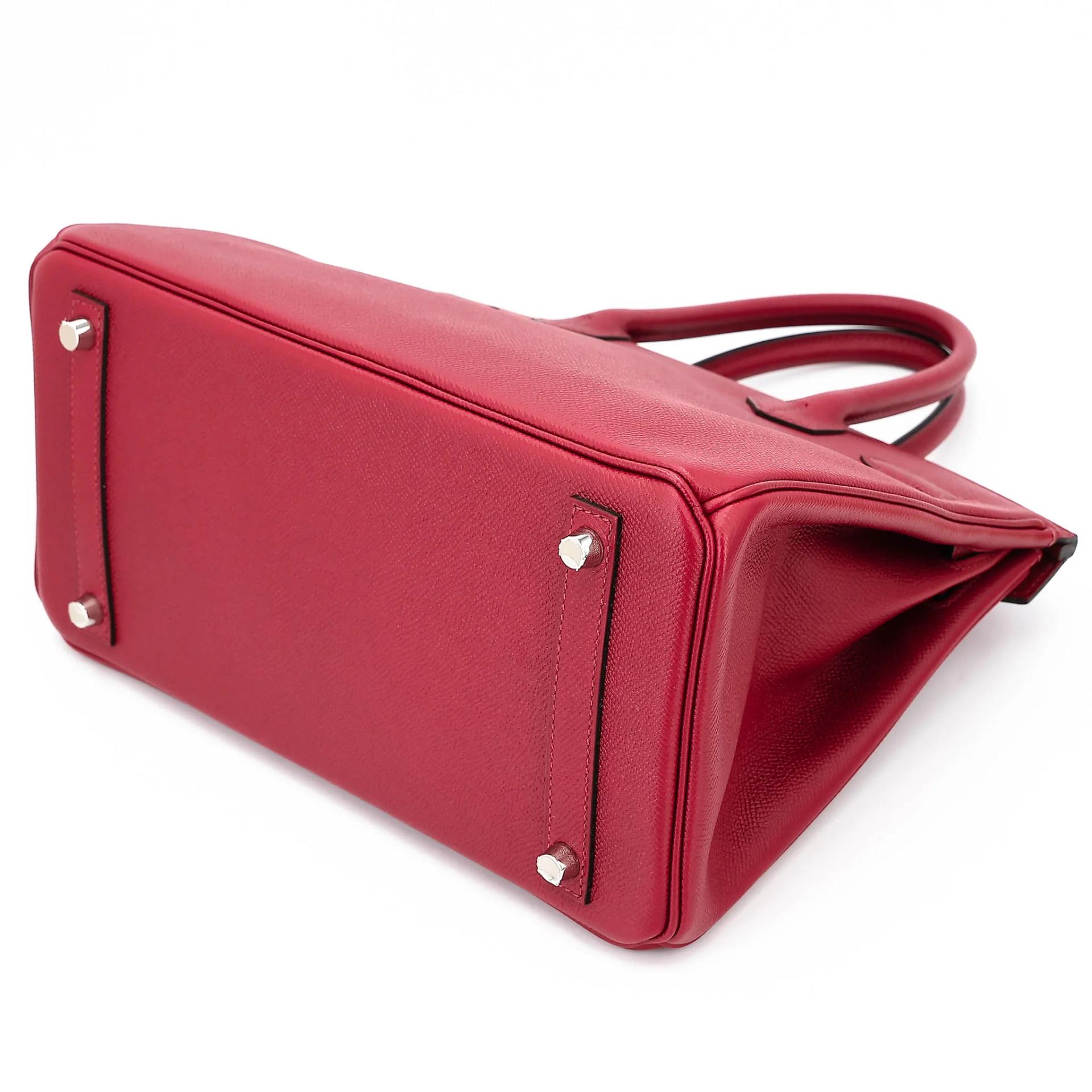 ランク SA HERMÈS エルメス バーキン30 ルージュグレナ (K1) エプソン シルバー金具 X刻印 (2016) - 6
