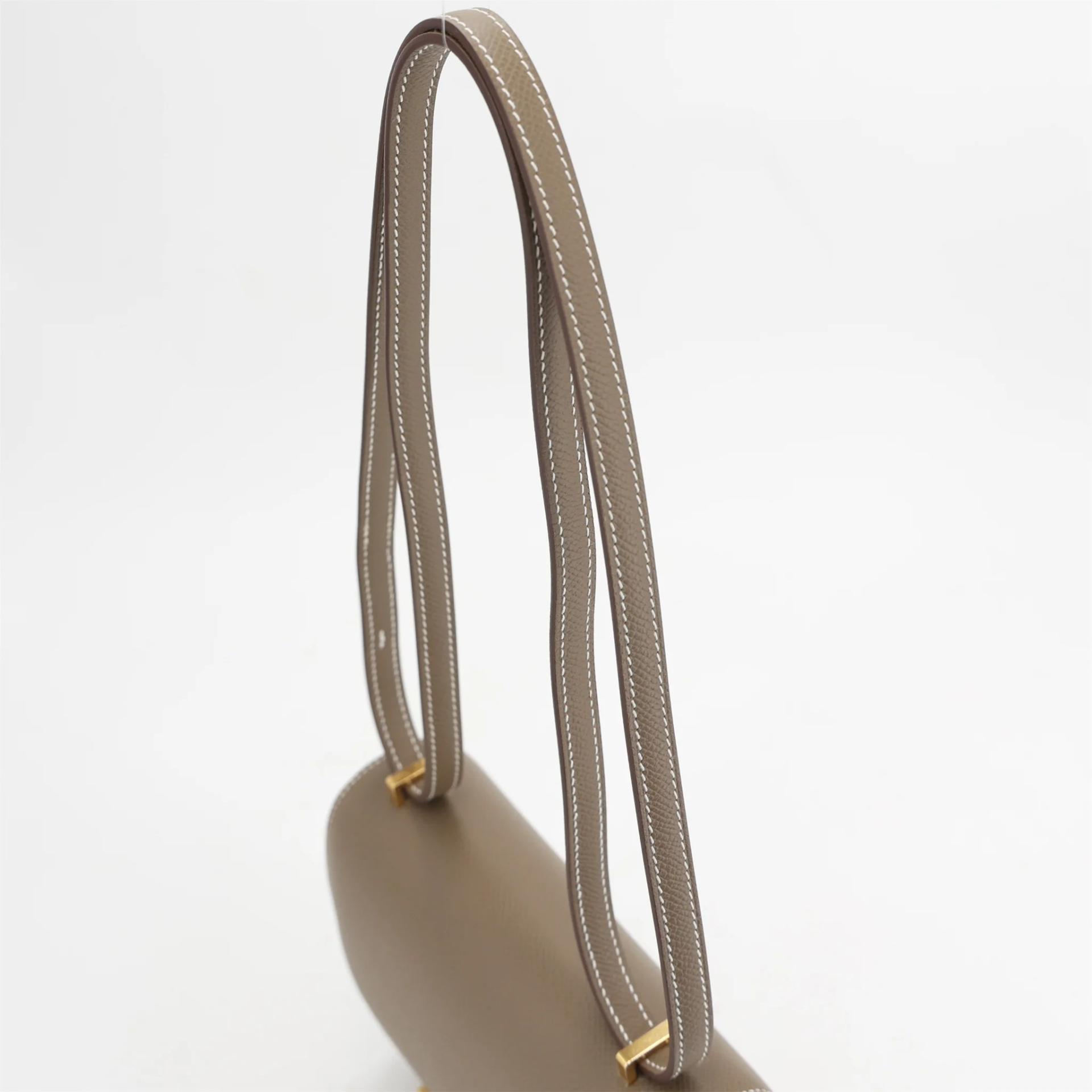 Brand New ( Rank N ) HERMÈS Constance Mini 19 Mirror Etoupe (18) Epsom Gold hardware K (2025) - 3