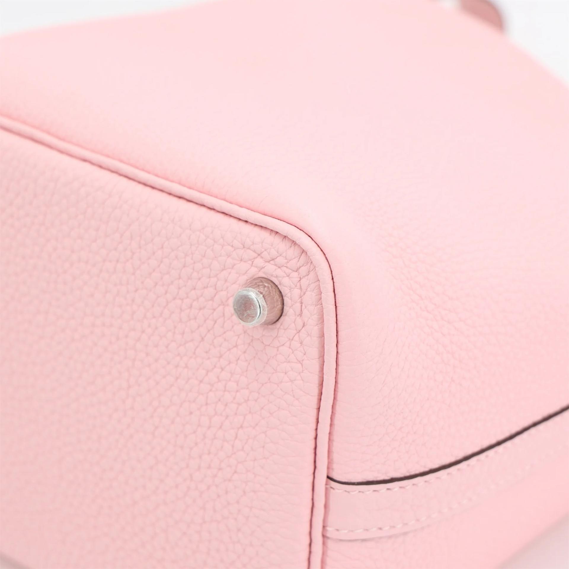 Excellent ( Rank SA ) HERMÈS Picotin Lock PM Rose Sakura (3Q) Clemence Palladium hardware U (2022) - 8