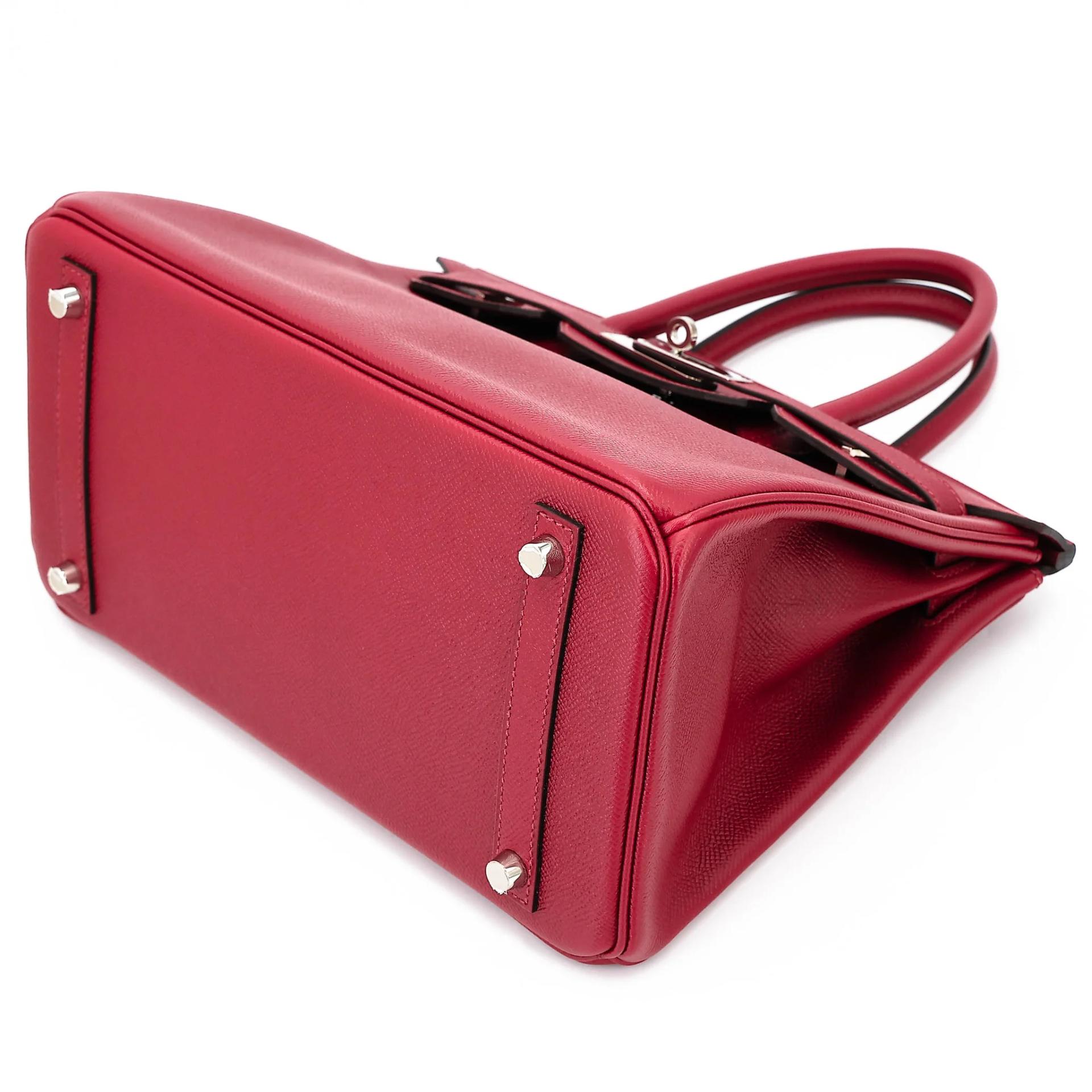 ランク SA HERMÈS エルメス バーキン30 ルージュグレナ (K1) エプソン シルバー金具 X刻印 (2016) - 4