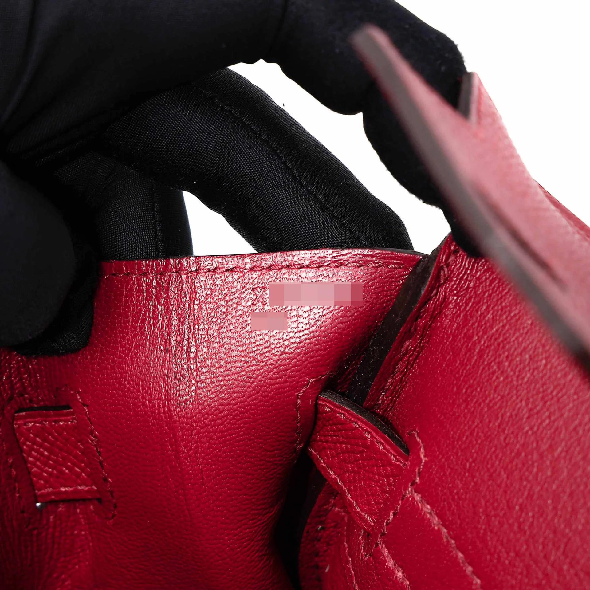 ランク SA HERMÈS エルメス バーキン30 ルージュグレナ (K1) エプソン シルバー金具 X刻印 (2016) - 18
