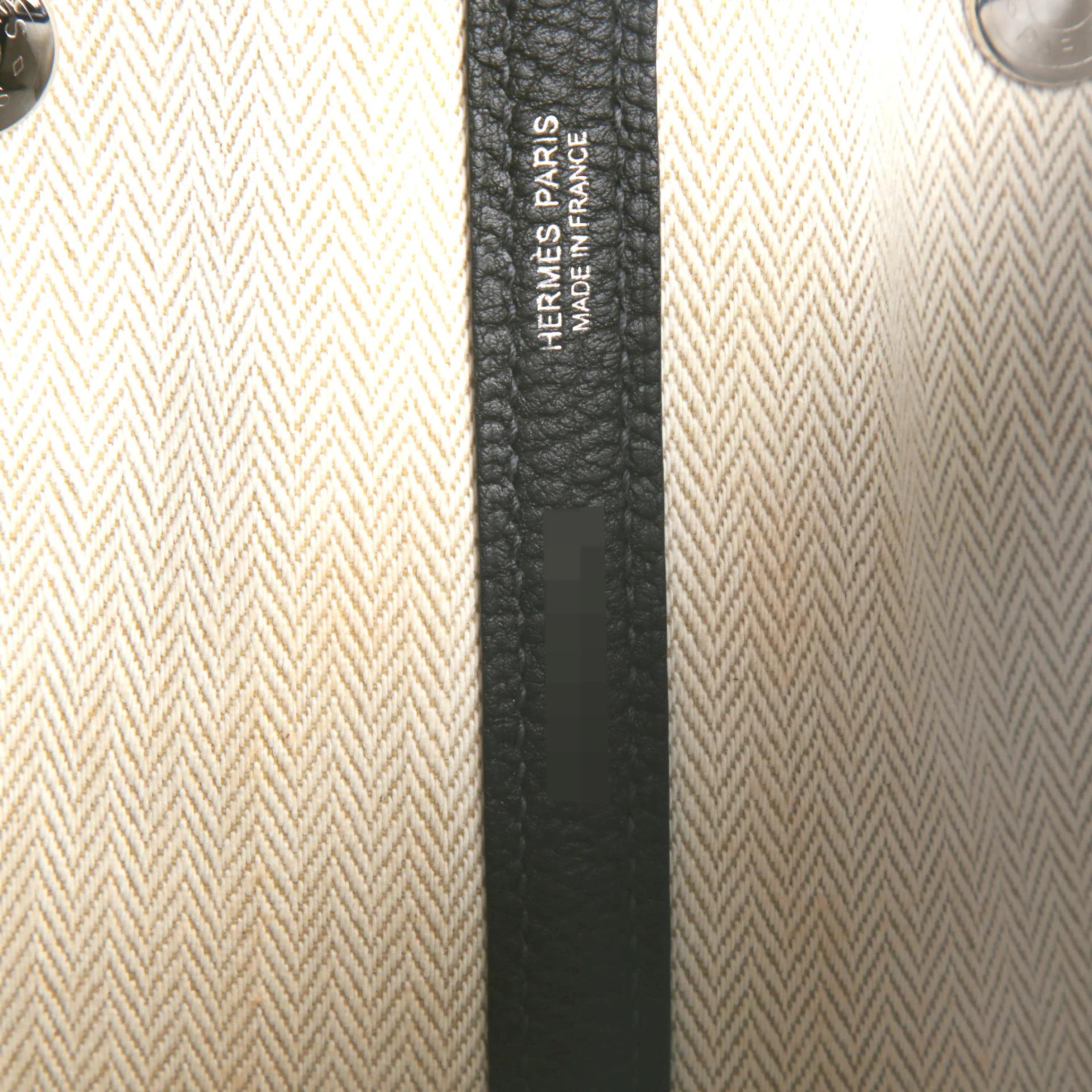 Excellent ( Rank SA ) HERMÈS Garden Party PM Noir (89) Negonda Palladium hardware W (2024) - 11