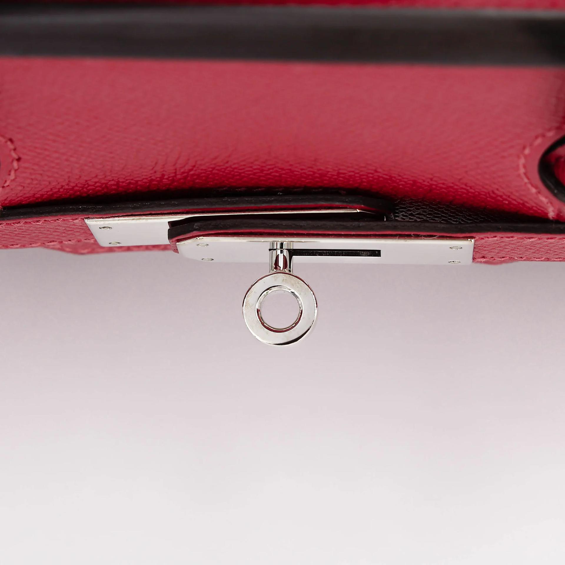 ランク SA HERMÈS エルメス バーキン30 ルージュグレナ (K1) エプソン シルバー金具 X刻印 (2016) - 15