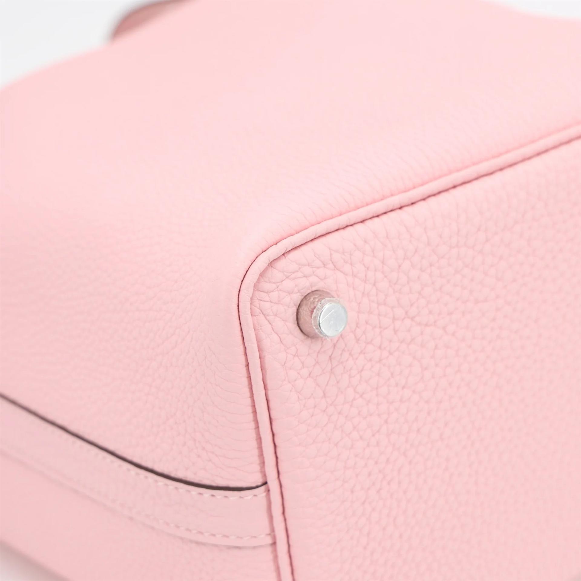 Excellent ( Rank SA ) HERMÈS Picotin Lock PM Rose Sakura (3Q) Clemence Palladium hardware U (2022) - 9