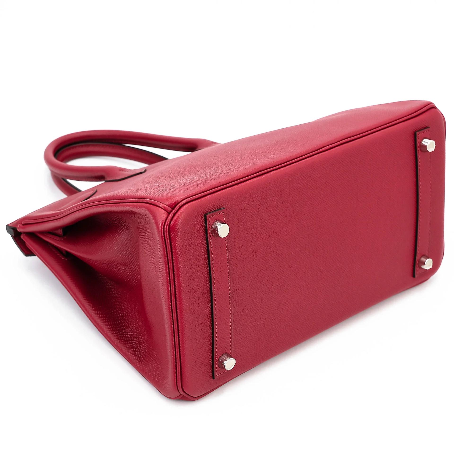 ランク SA HERMÈS エルメス バーキン30 ルージュグレナ (K1) エプソン シルバー金具 X刻印 (2016) - 7