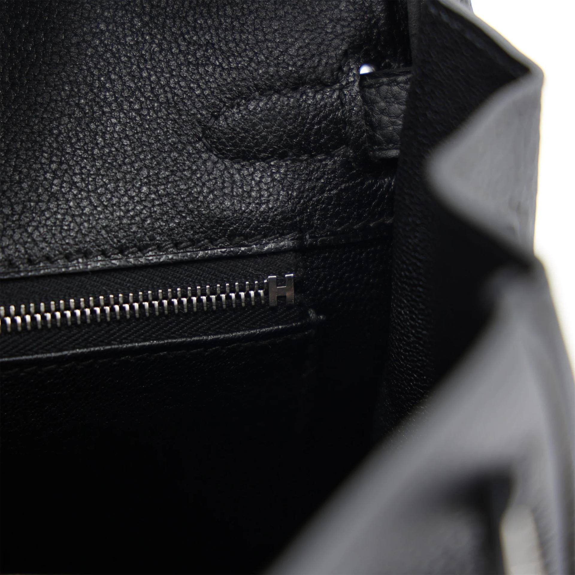 Brand New ( Rank N ) HERMÈS Birkin 25 Noir (89) Togo Palladium hardware G (2026) - 15