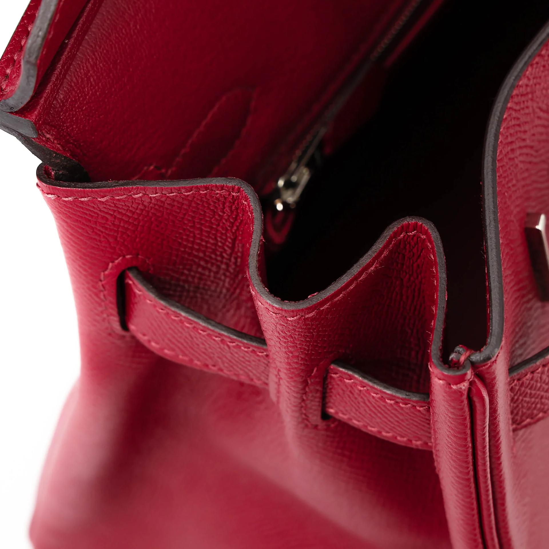 ランク SA HERMÈS エルメス バーキン30 ルージュグレナ (K1) エプソン シルバー金具 X刻印 (2016) - 20