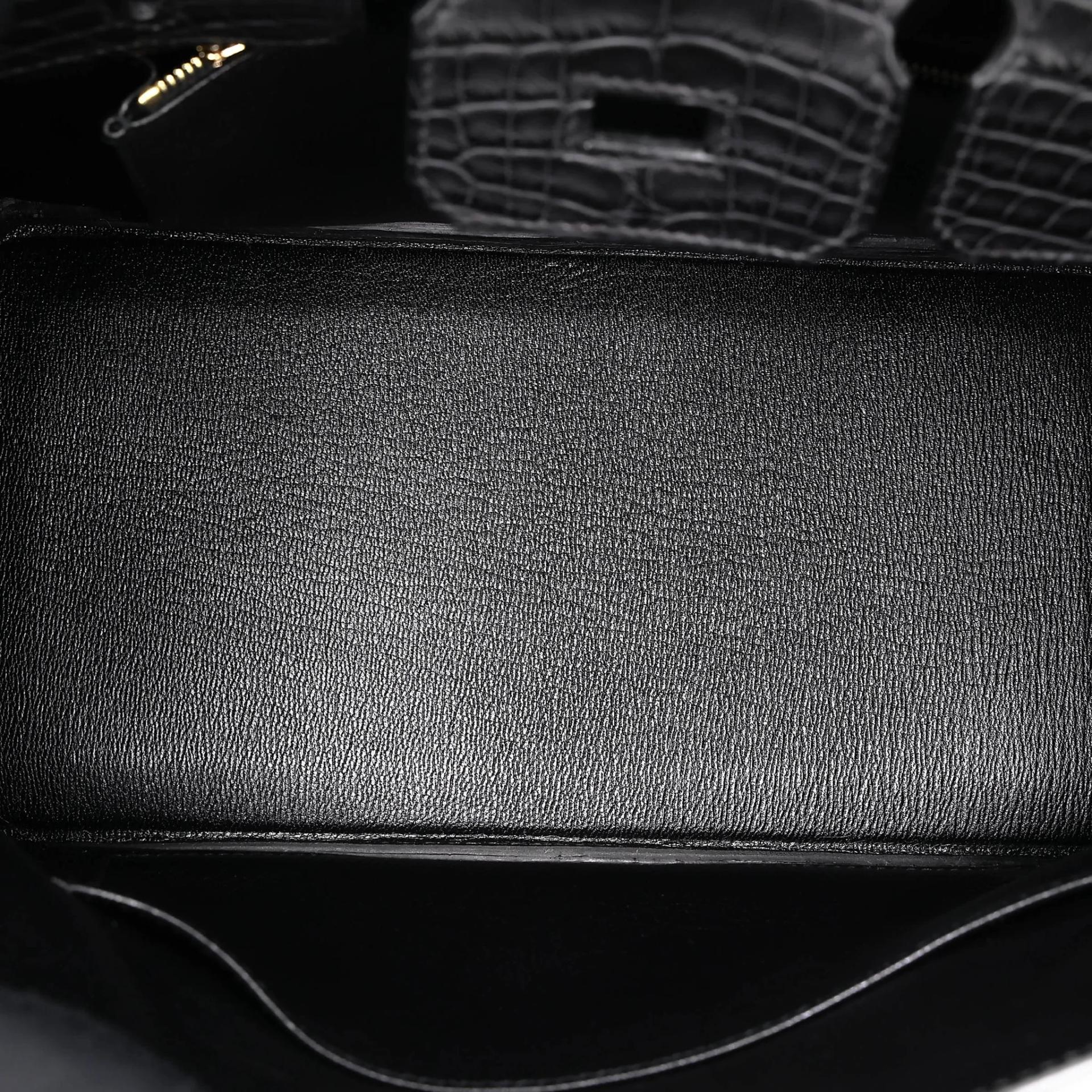Brand New ( Rank N ) HERMÈS Birkin 25 Noir (89) Matte Alligator Gold hardware G (2026) - 15