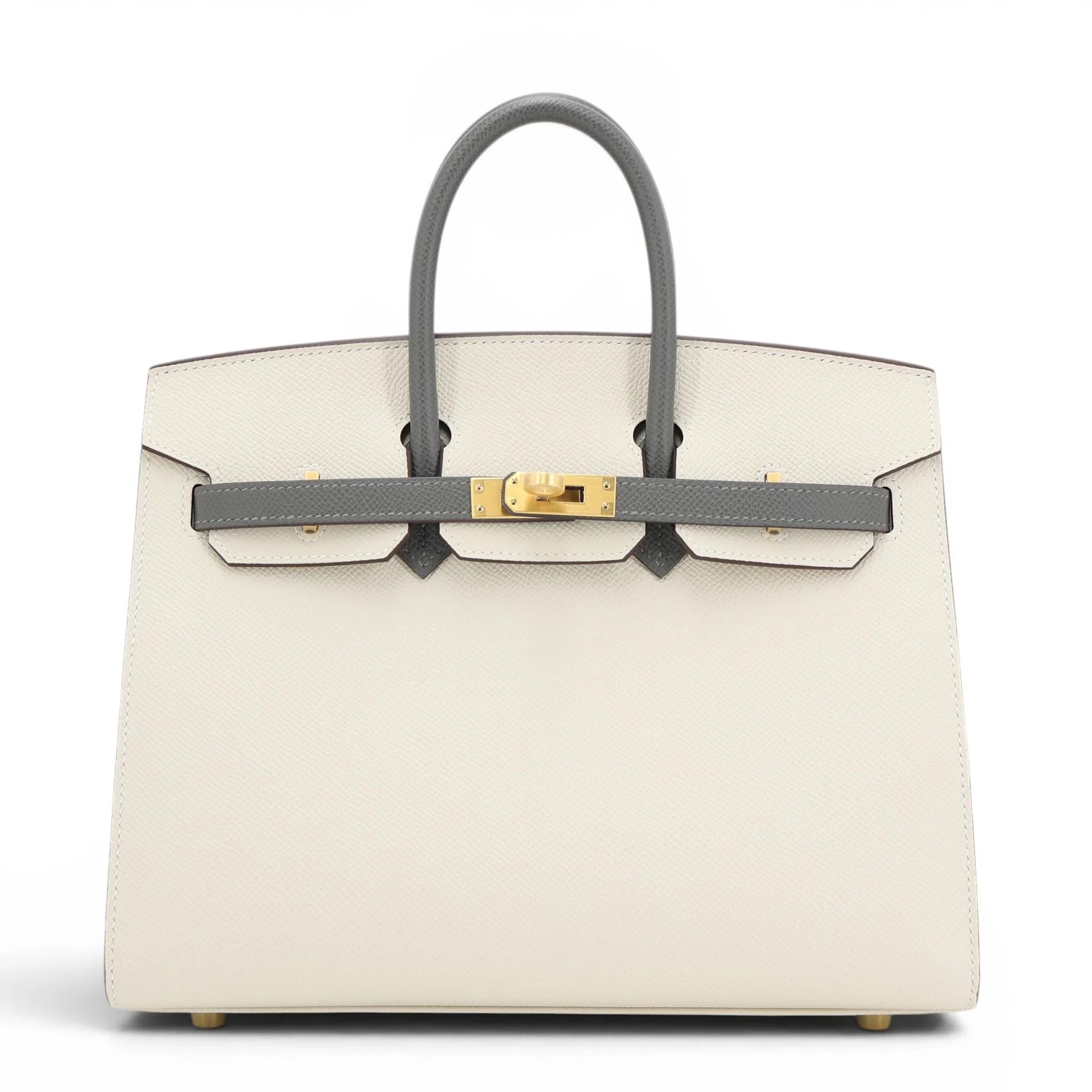 Birkin 25 Sellier HSS Craie (10) Gris Meyer (0L)