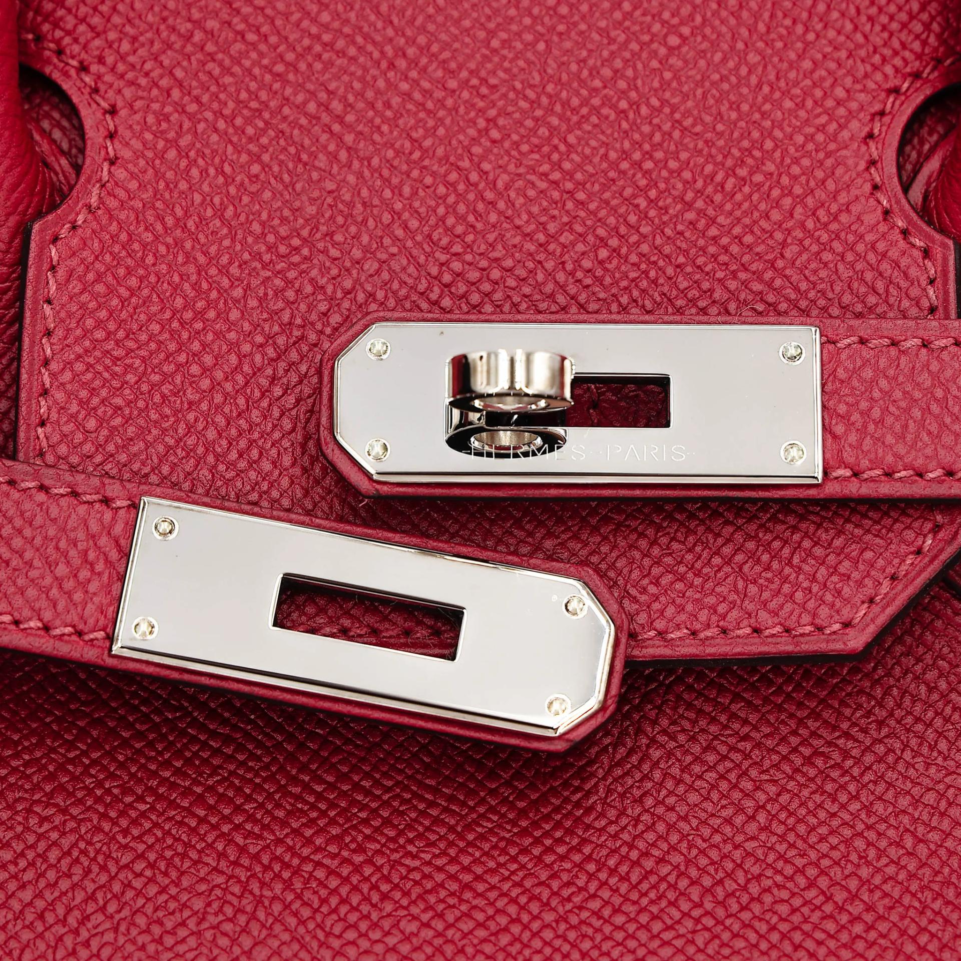 ランク SA HERMÈS エルメス バーキン30 ルージュグレナ (K1) エプソン シルバー金具 X刻印 (2016) - 14