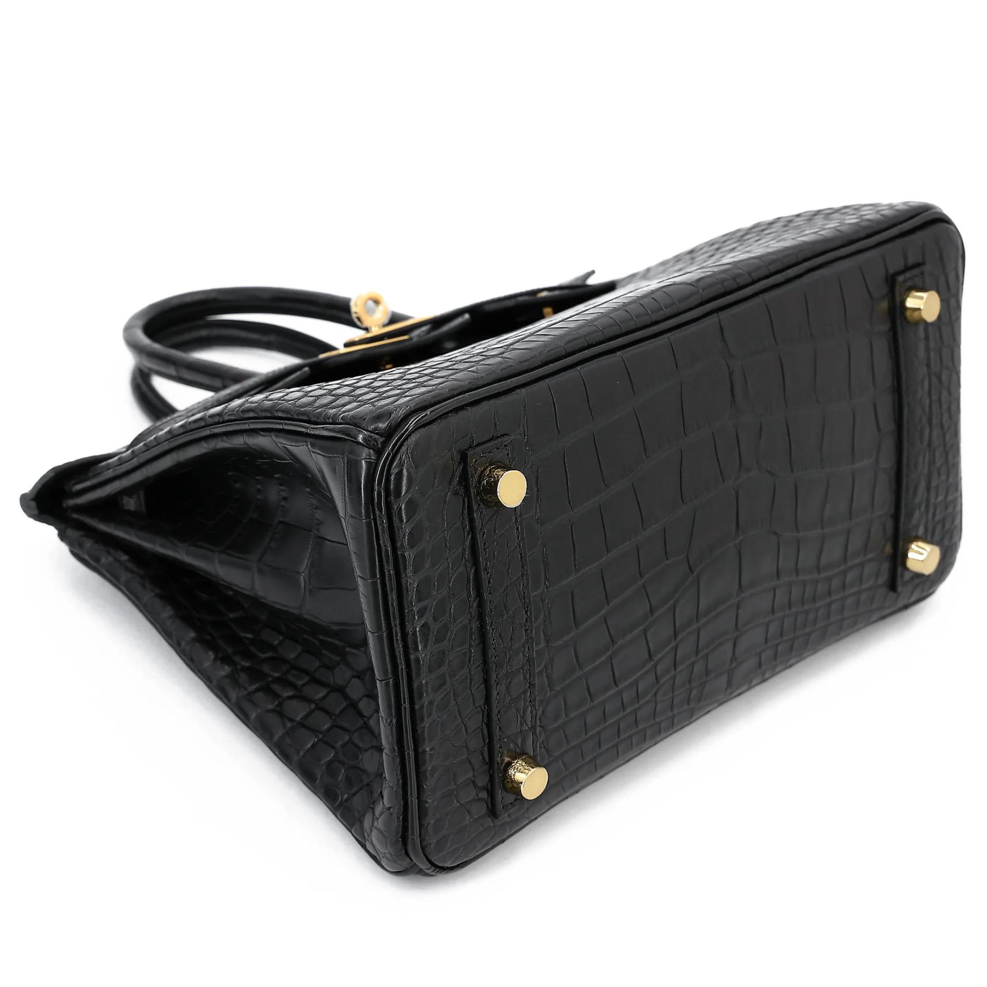 Brand New ( Rank N ) HERMÈS Birkin 25 Noir (89) Matte Alligator Gold hardware G (2026) - 5