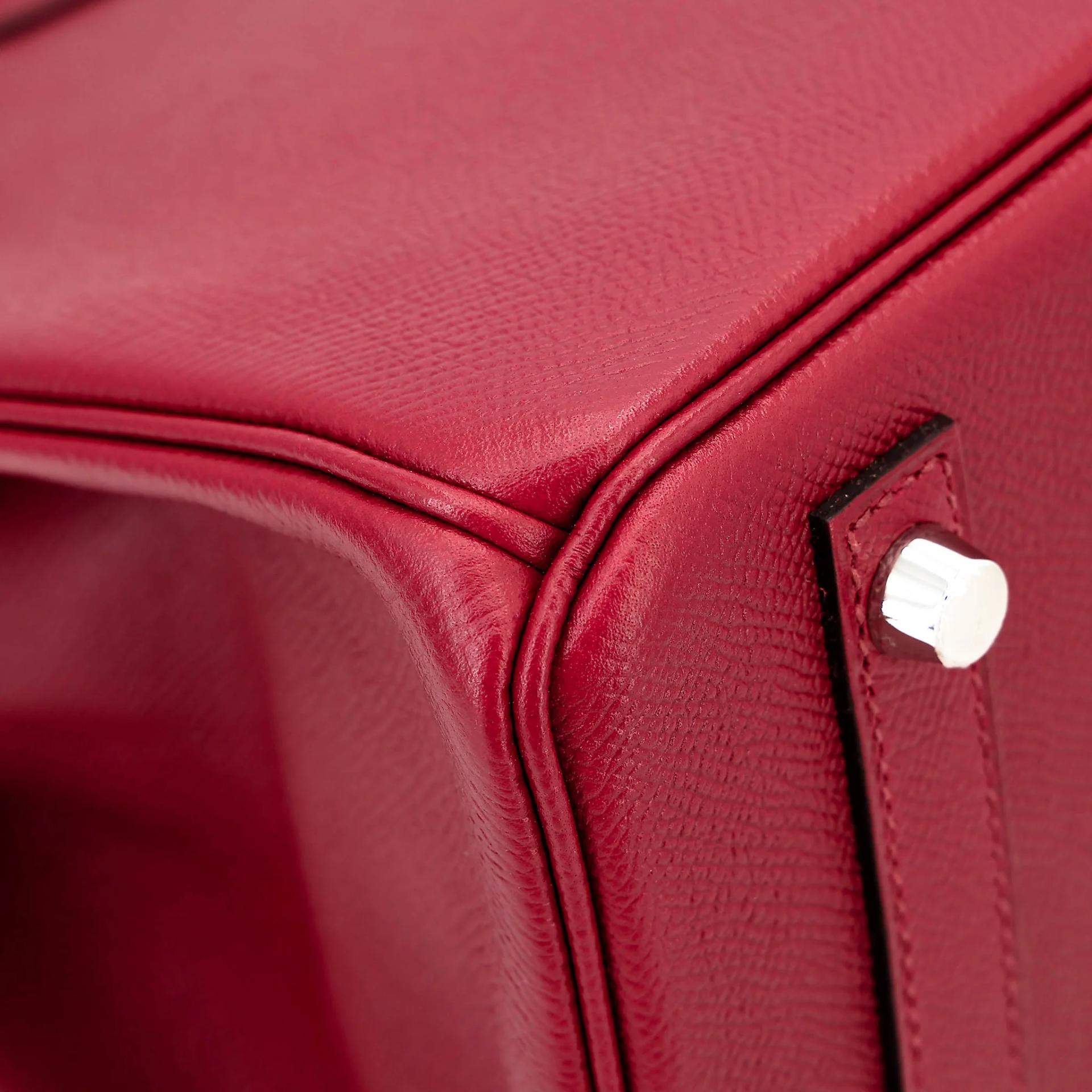 ランク SA HERMÈS エルメス バーキン30 ルージュグレナ (K1) エプソン シルバー金具 X刻印 (2016) - 12